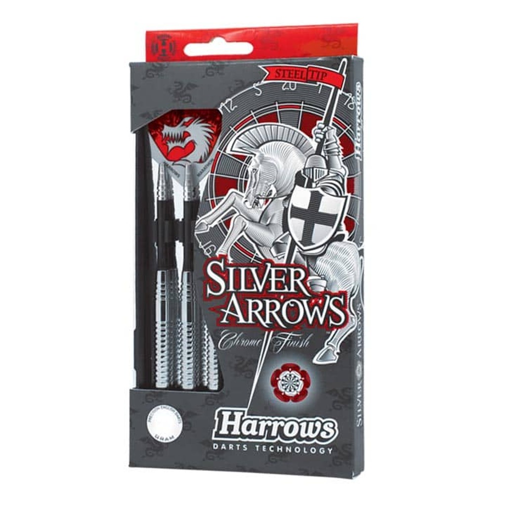 Freccette Harrows Silver Shark In Ottone Satinato – 18 Grammi – Diametro 7mm – Dardi Professionali - 2