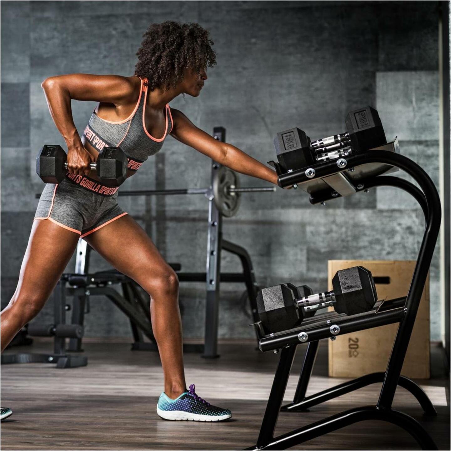 Mancuerna Hexagonal Mancuernas Con Diferentes Pesos Gimnasio