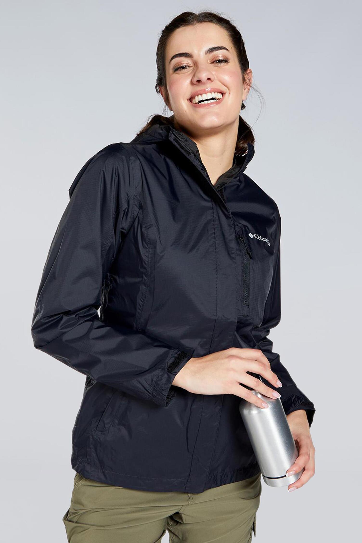 Columbia Pouring Adventure Negro Cortavientos Trekking Mujer