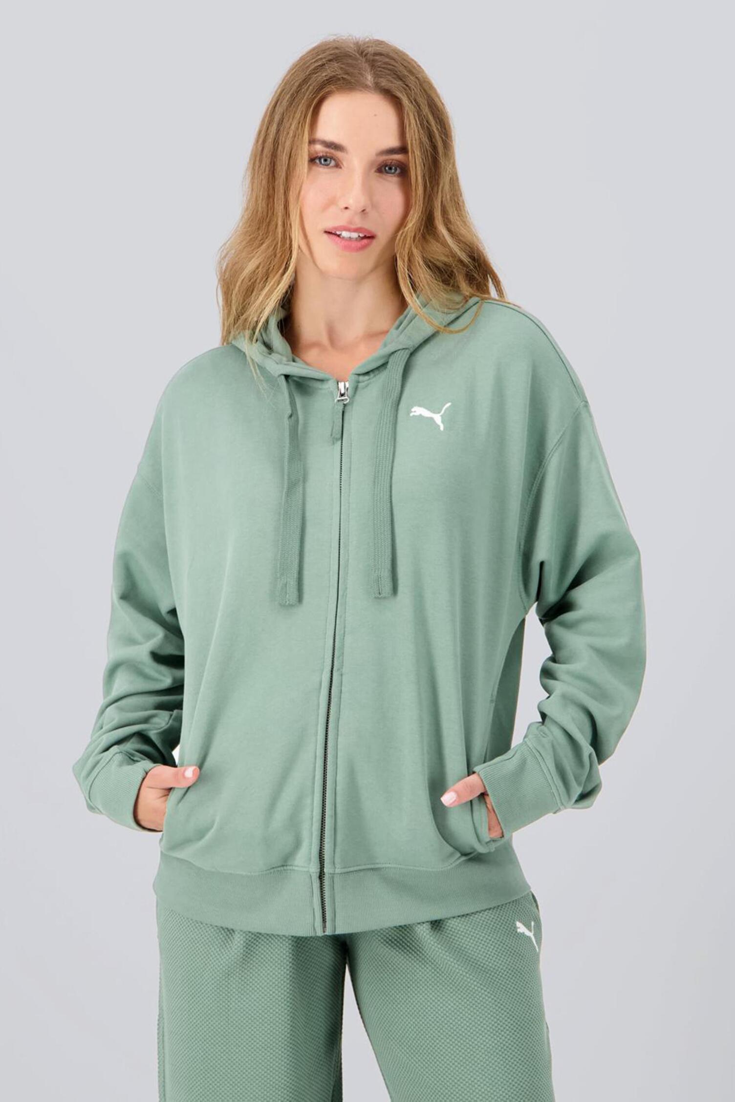 Cremallera Sudadera Verde Mujer Puma Her Verde Sudadera Cremallera