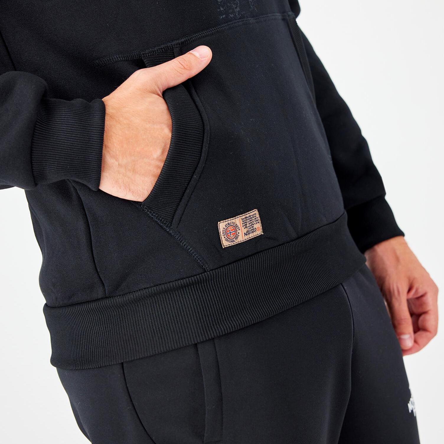 Pantalones De Chándal Geographical Norway Para Hombre - Negro, Talla L, Con Parches, Cintura Elástica Y Bolsillos