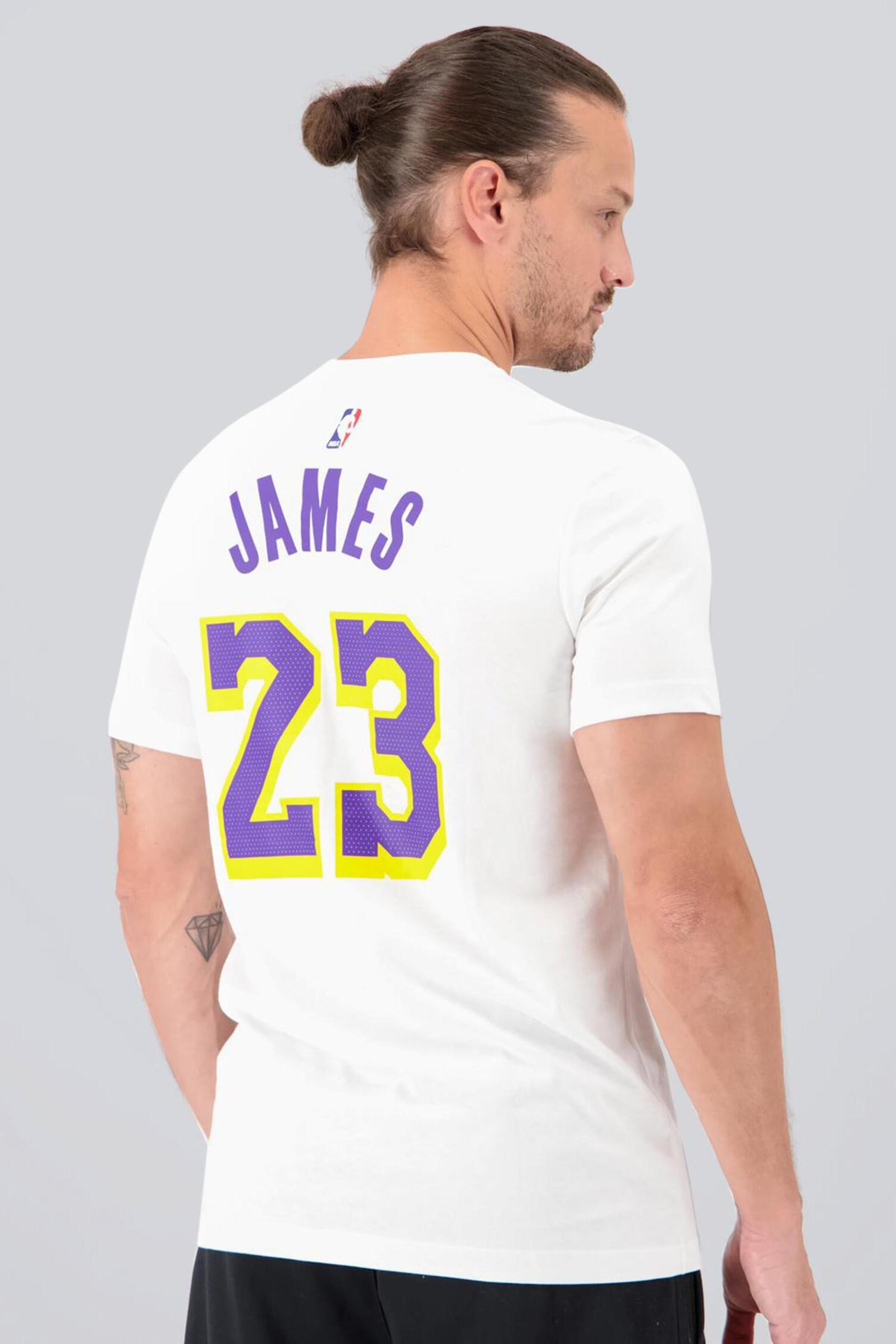 ángeles Lakers Polera Lakers Blanca Nike L James LA Lakers Blanco