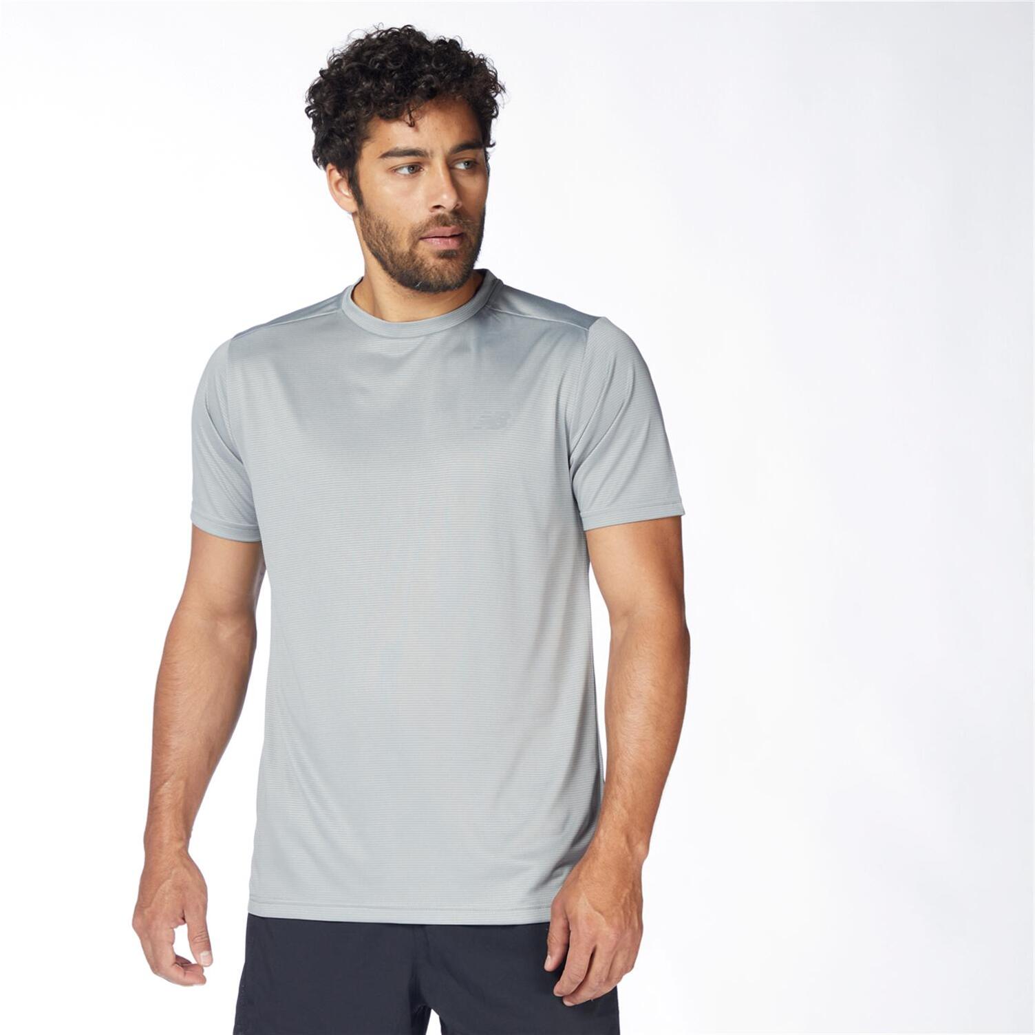 New Balance Performance Gris Camiseta Running Hombre Sprinter