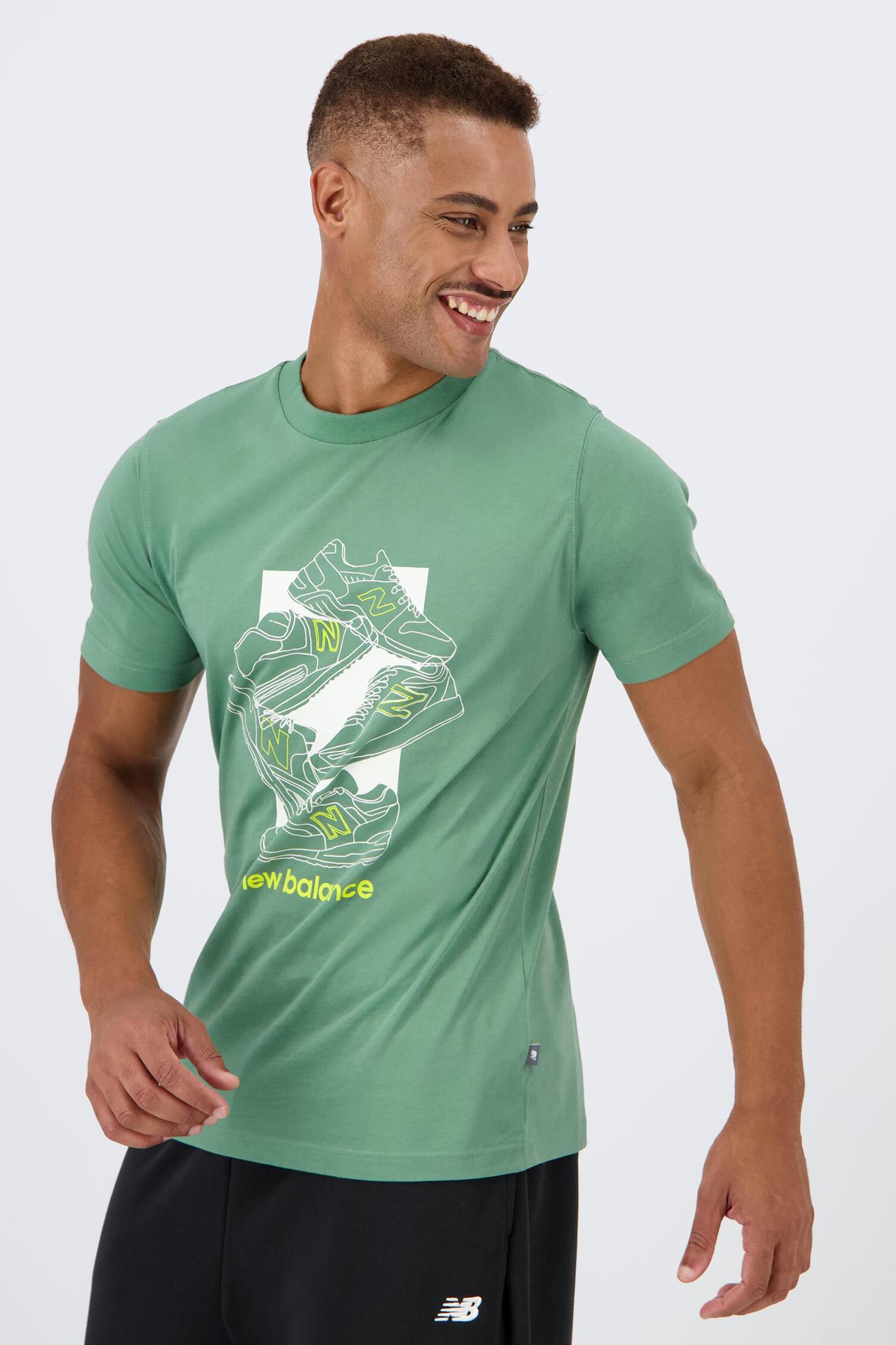 New Balance Trainers Verde Camiseta Hombre Sprinter