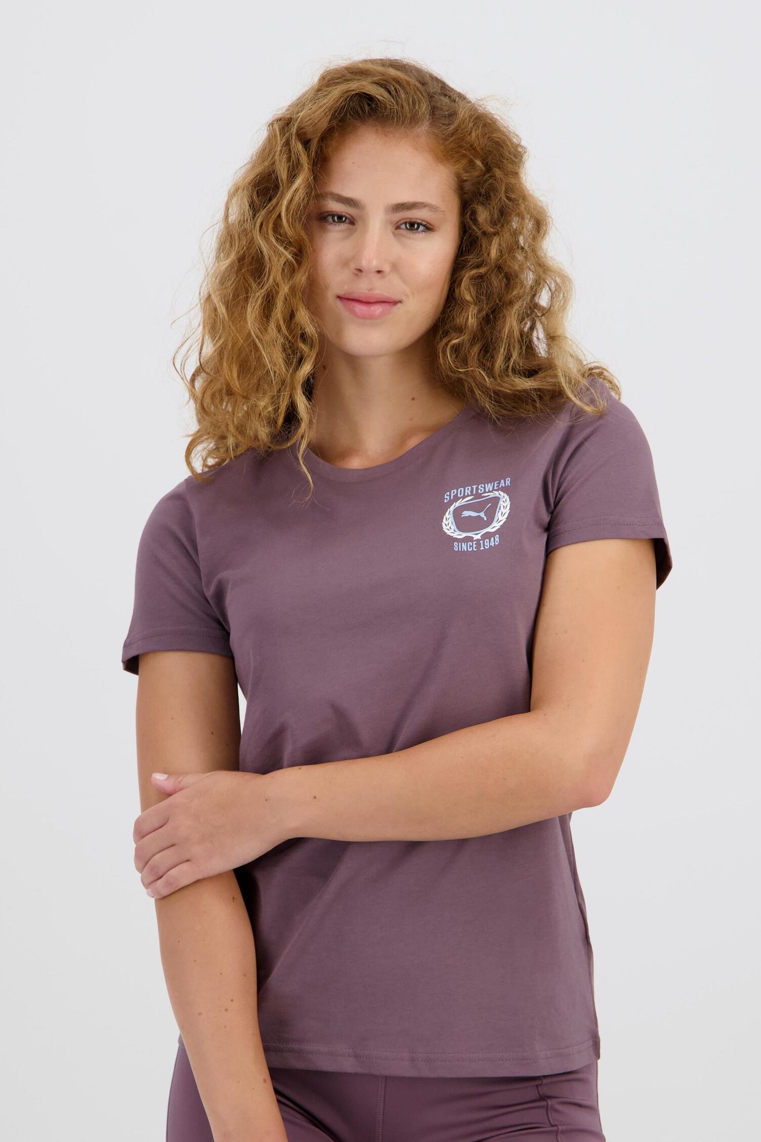 Camiseta Puma Morado Camiseta Algodón Mujer Sprinter