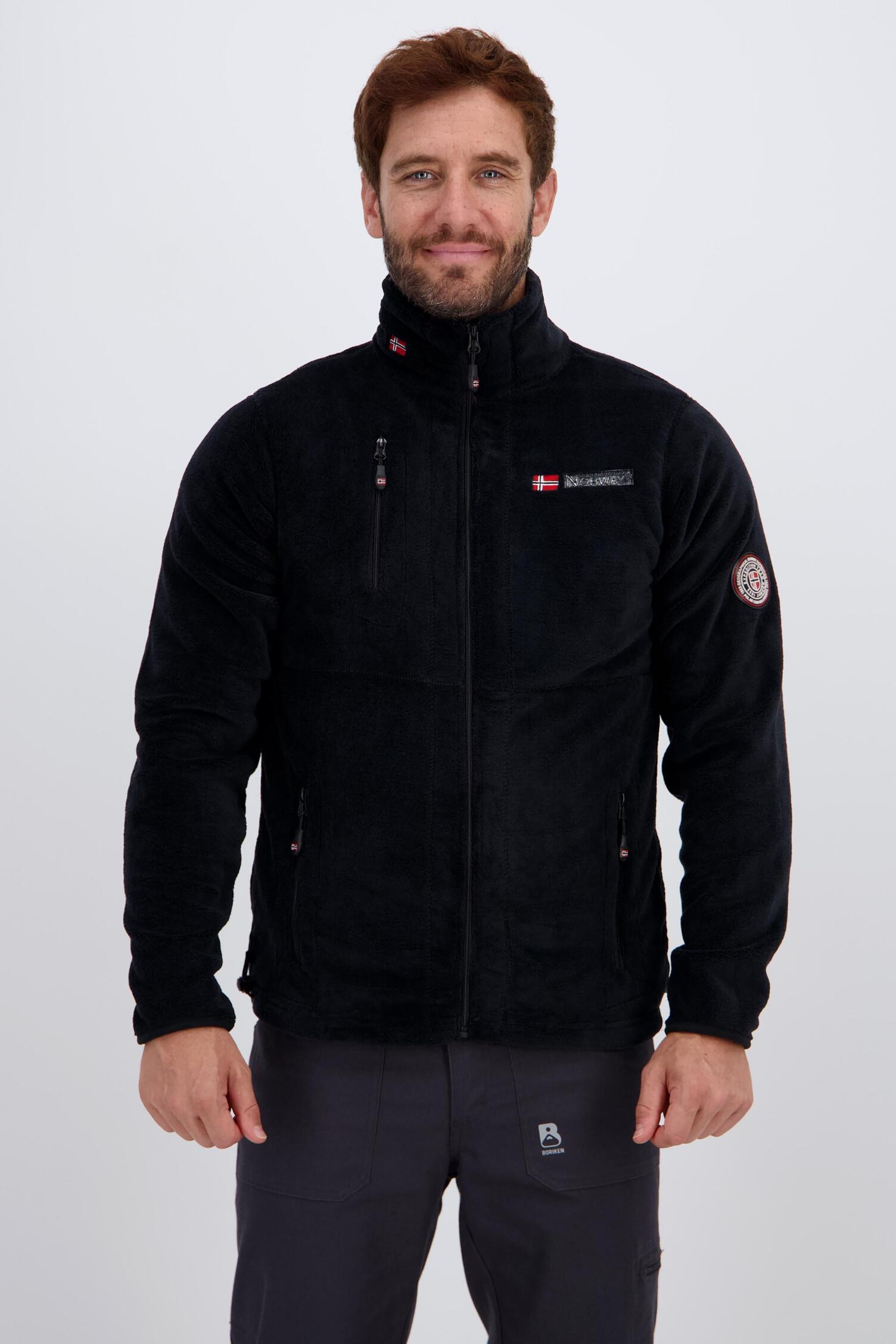 Forro Polar Geographical Norway Para Hombre – Color Gris, Manga Larga, Tejido De Poliéster Cálido