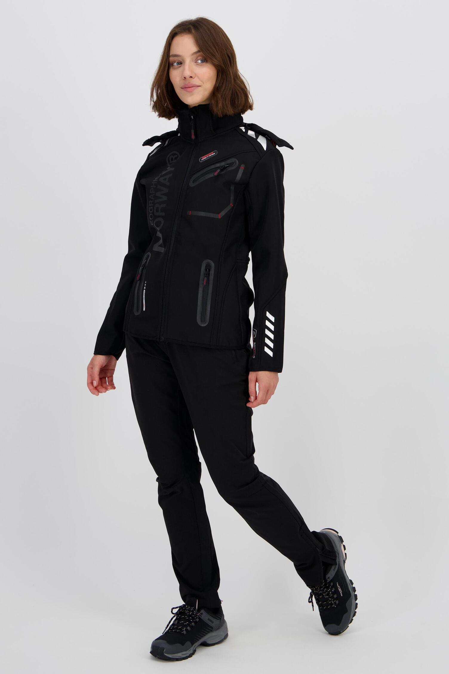 Geographical Norway REINE LADY - Softshelljas voor dames, waterdicht - outdoorjas met capuchon - winddicht - winterproof - geschikt voor outdooractiviteiten - grijs - S