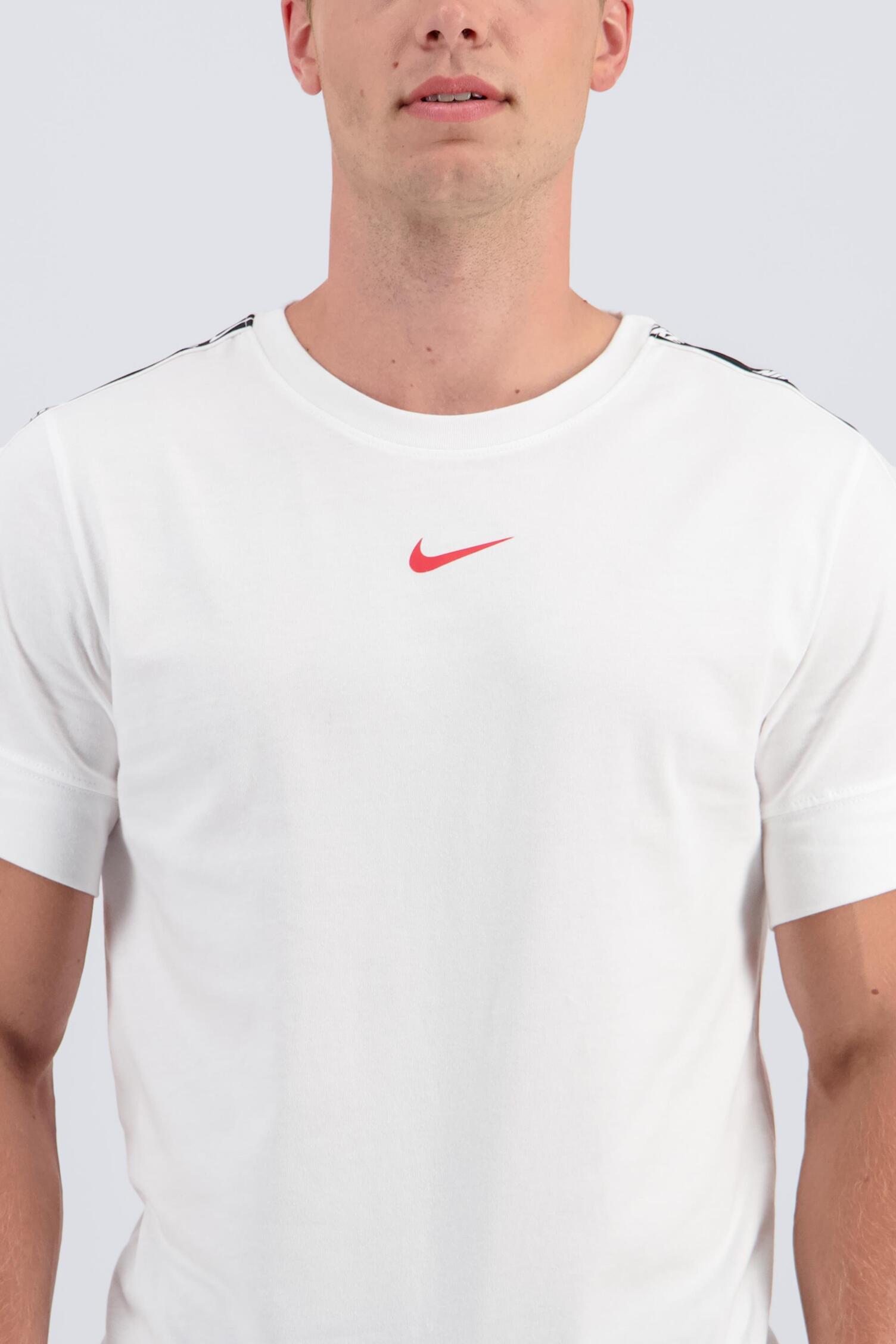 white nike tape t shirt