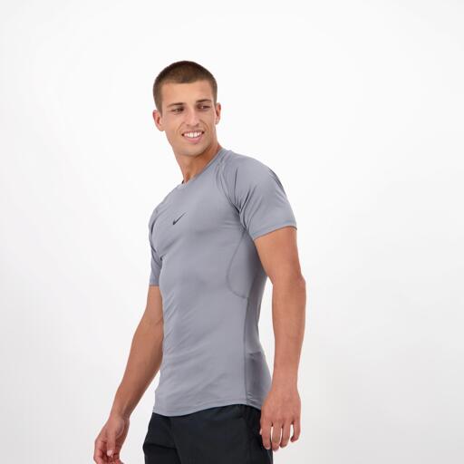 Nike Pro - Grijs - Hardloop T-shirt Heren | Sprintersports