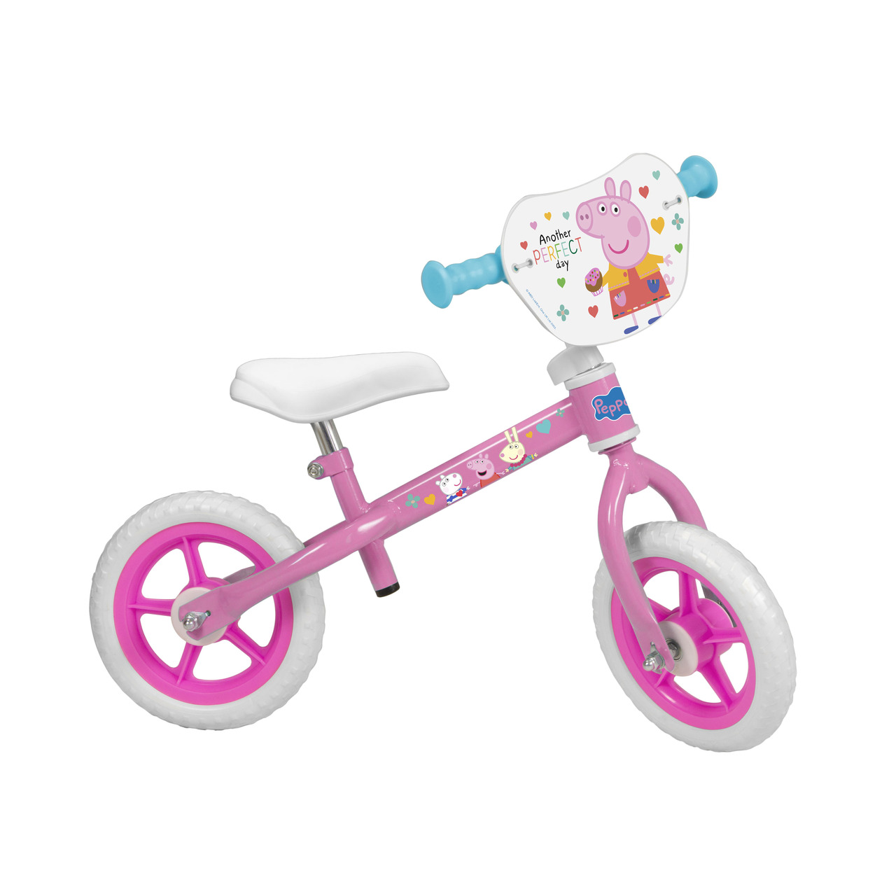 Bici 10 Peppa Pig rosa con rotelle e parafanghi per bambina Bici 10 Peppa Pig rosa con rotelle e parafanghi per bambina