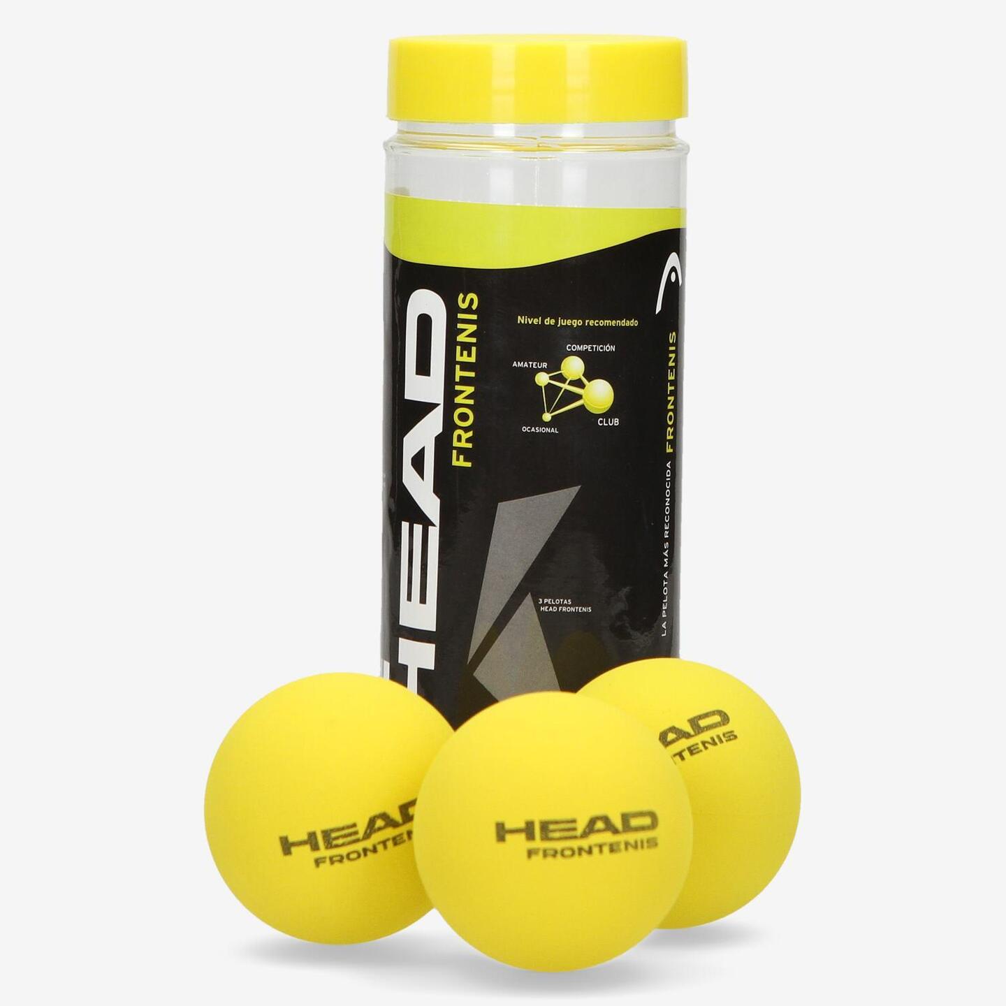 Head Frontenis - amarillo - Bote 3 Pelotas Frontenis