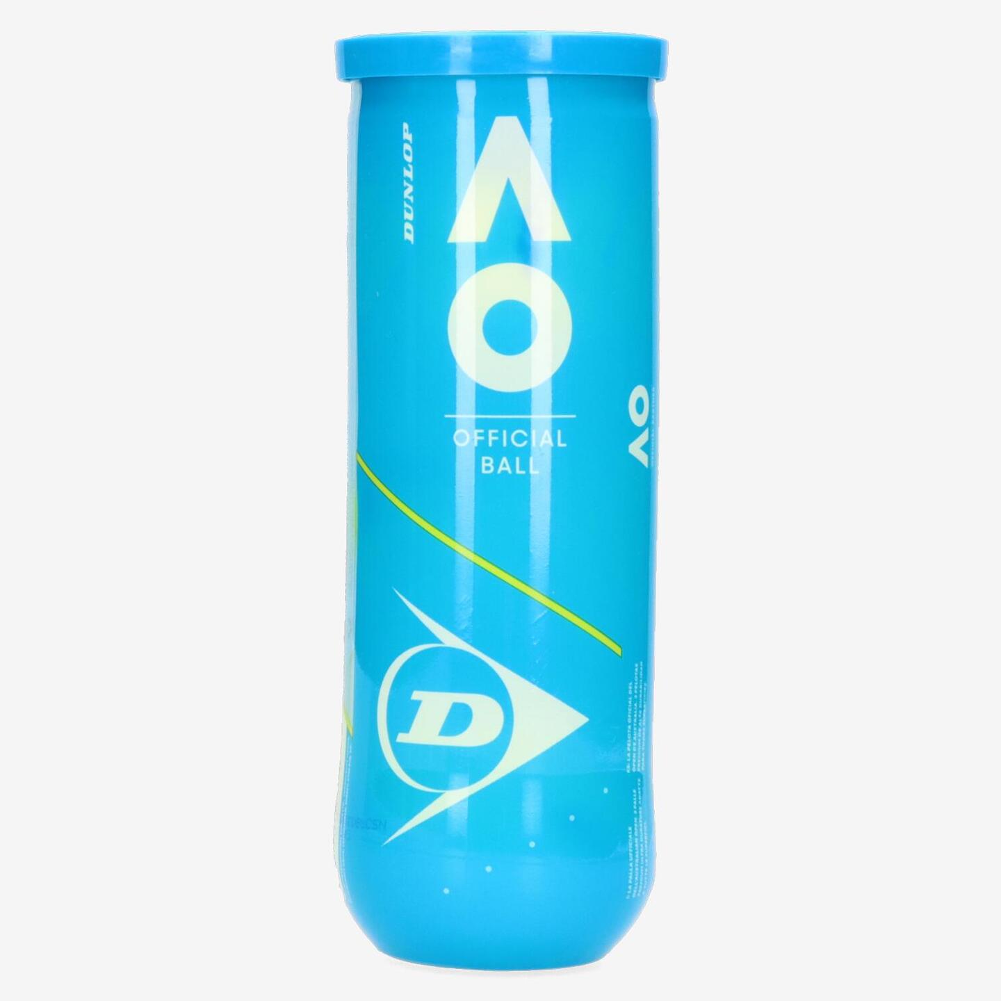 Dunlop Australian Open - amarillo - Bote 3 Pelotas Tenis