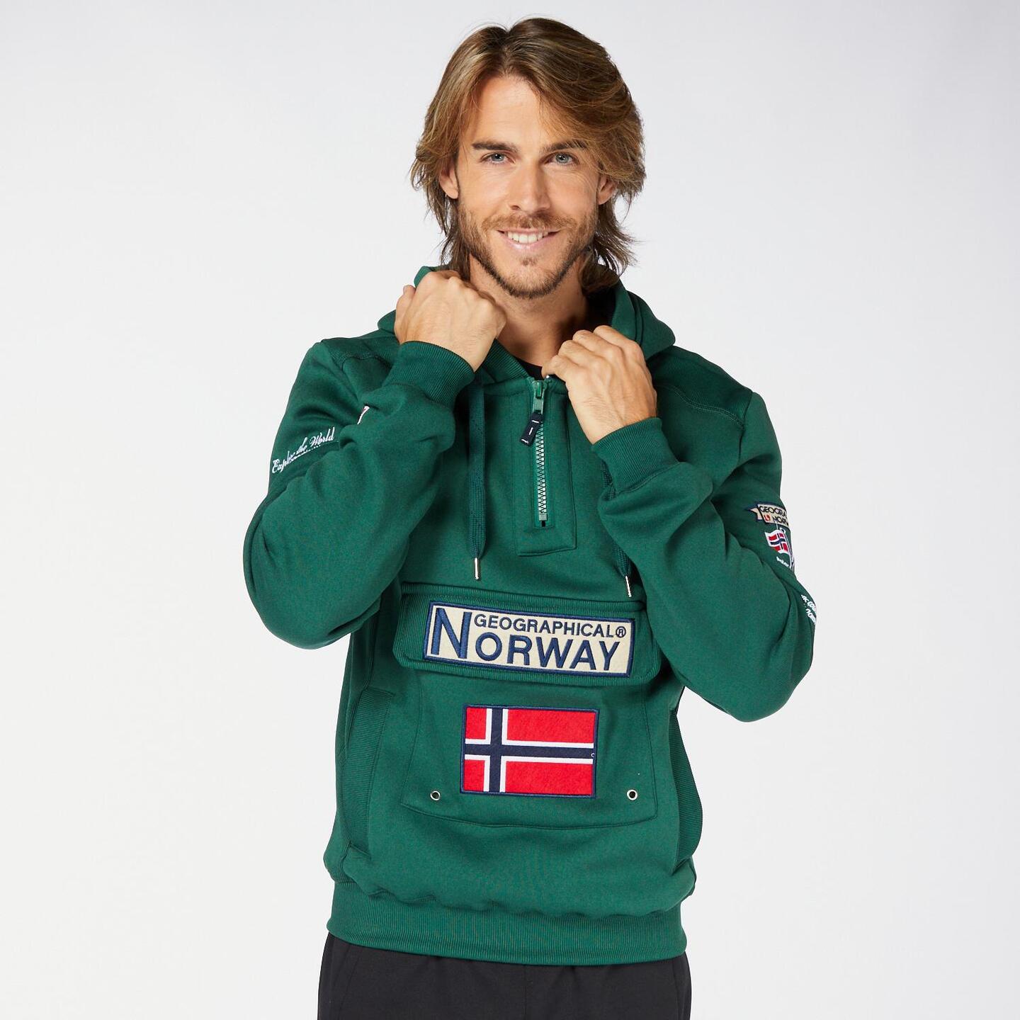 Geographical Norway Gymclass Verde Sudadera Trekking Hombre Sprinter