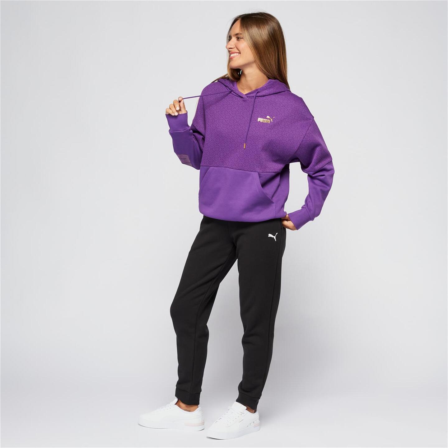 Puma Power Logo Love - morado - Sweatshirt Capuz Mulher