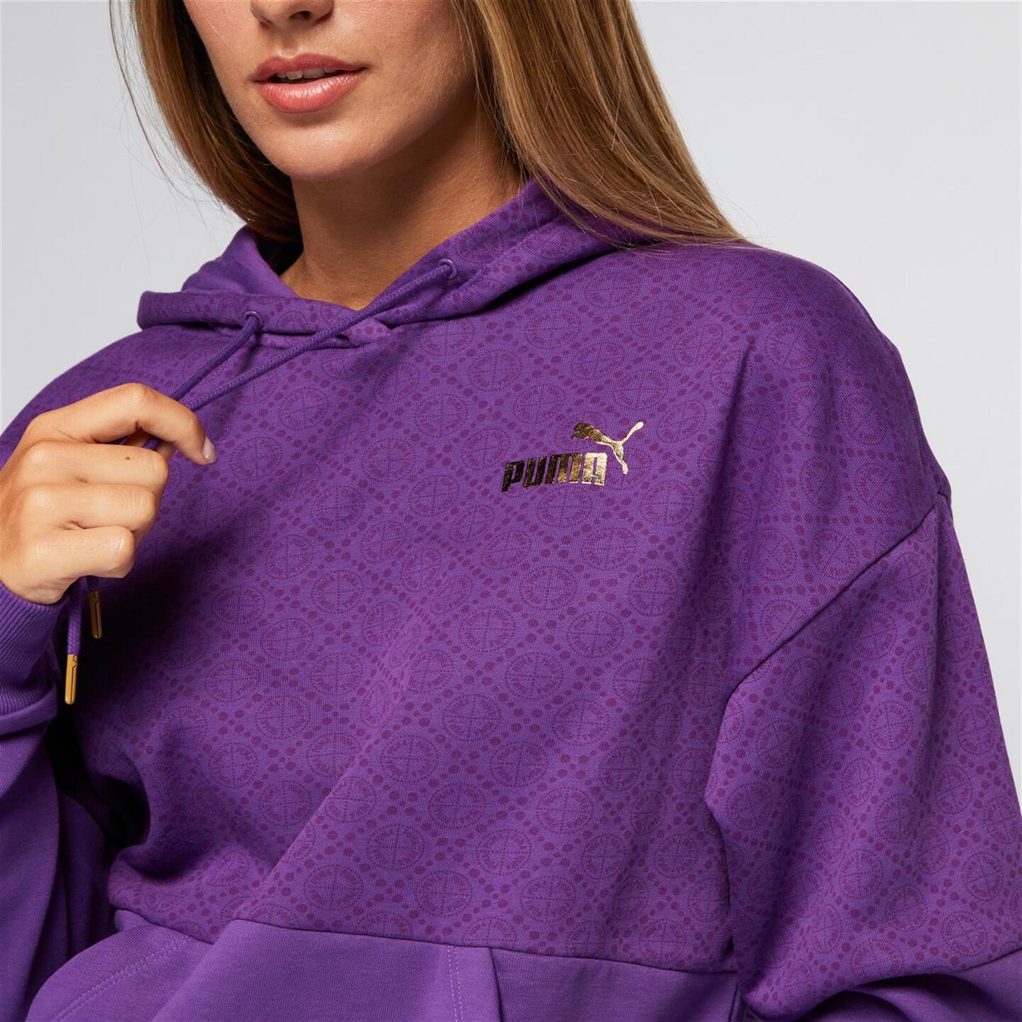 Puma Power Logo Love - morado - Sweatshirt Capuz Mulher