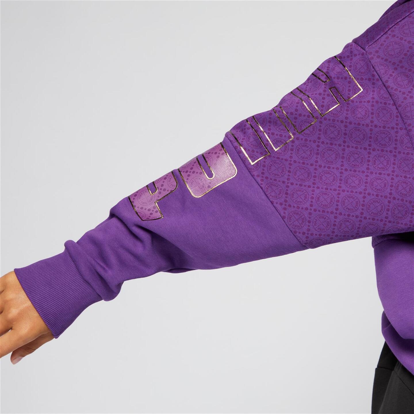 Puma Power Logo Love - morado - Sudadera Capucha Mujer