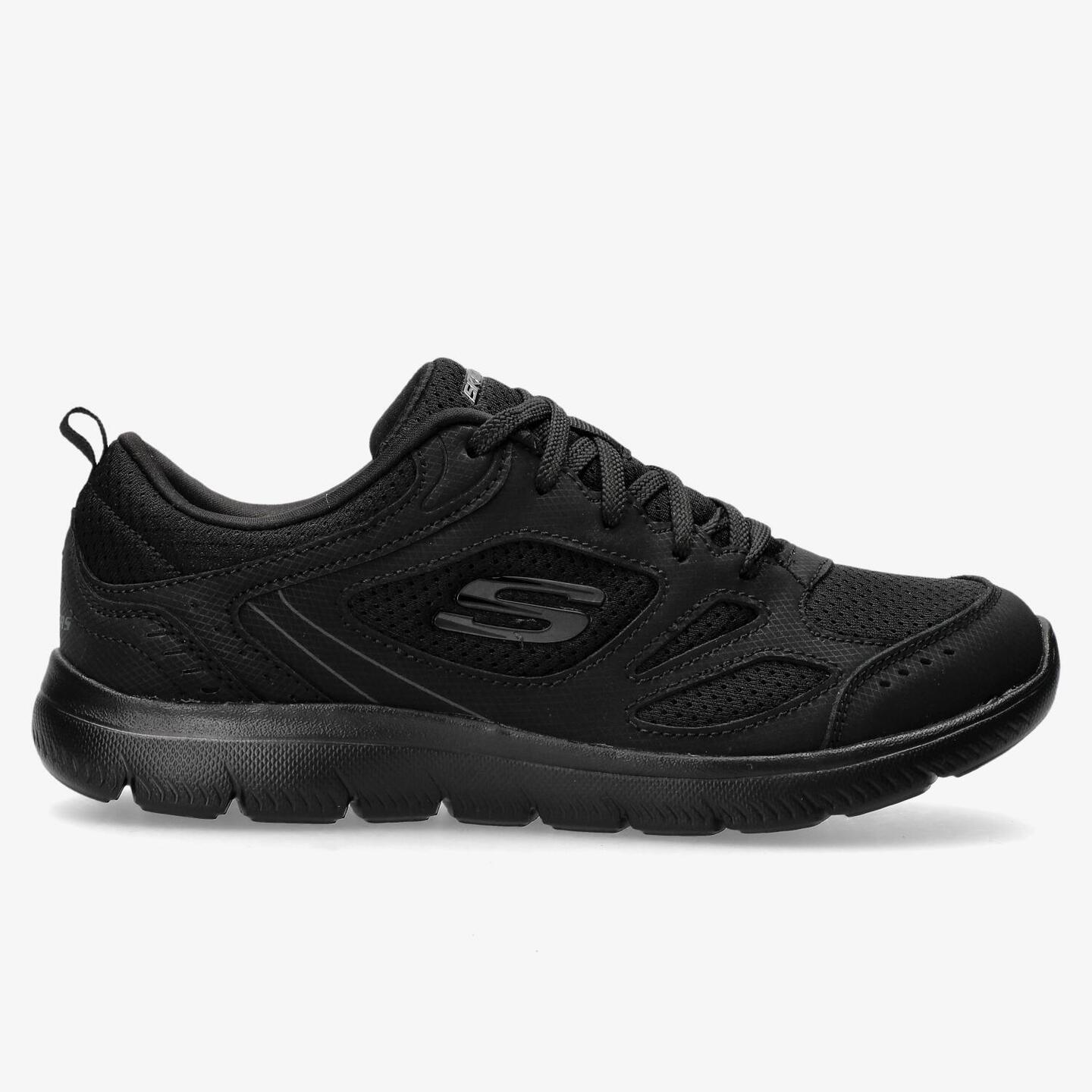 Skechers negros para mujer online