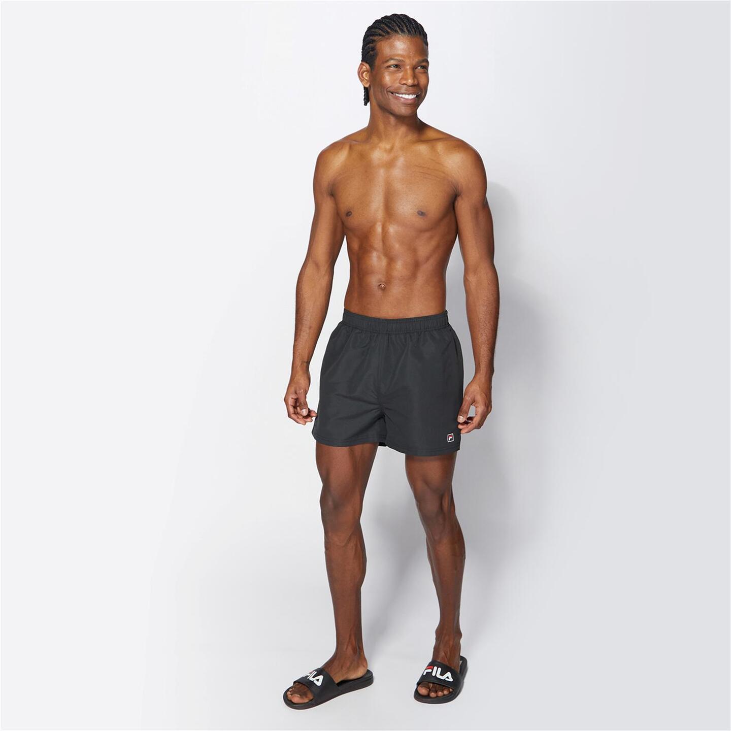 Banador Boxer Fila Negro Banador Natacion Hombre Sprinter