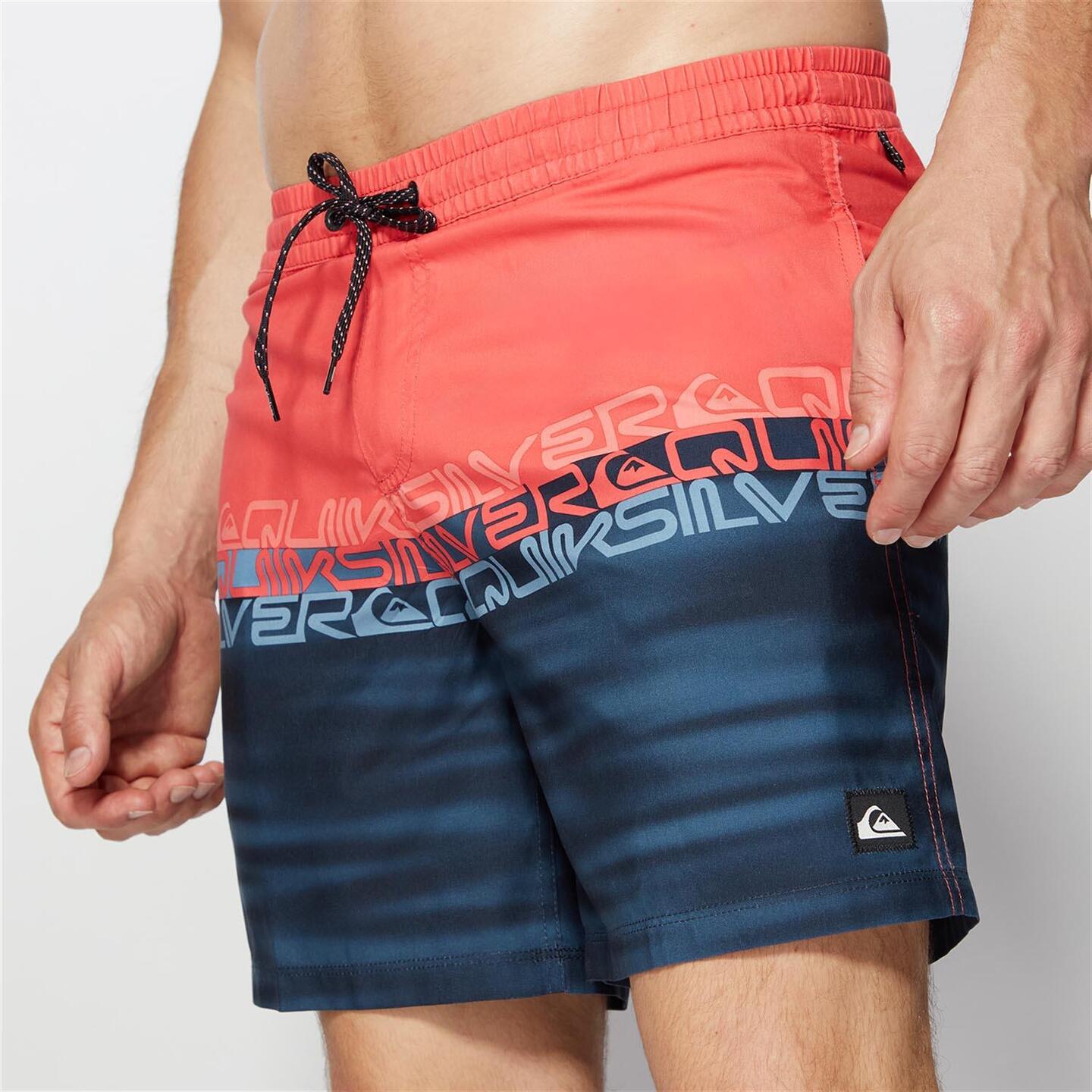 Quiksilver Wordblock Rojo Banador Corto Hombre Sprinter