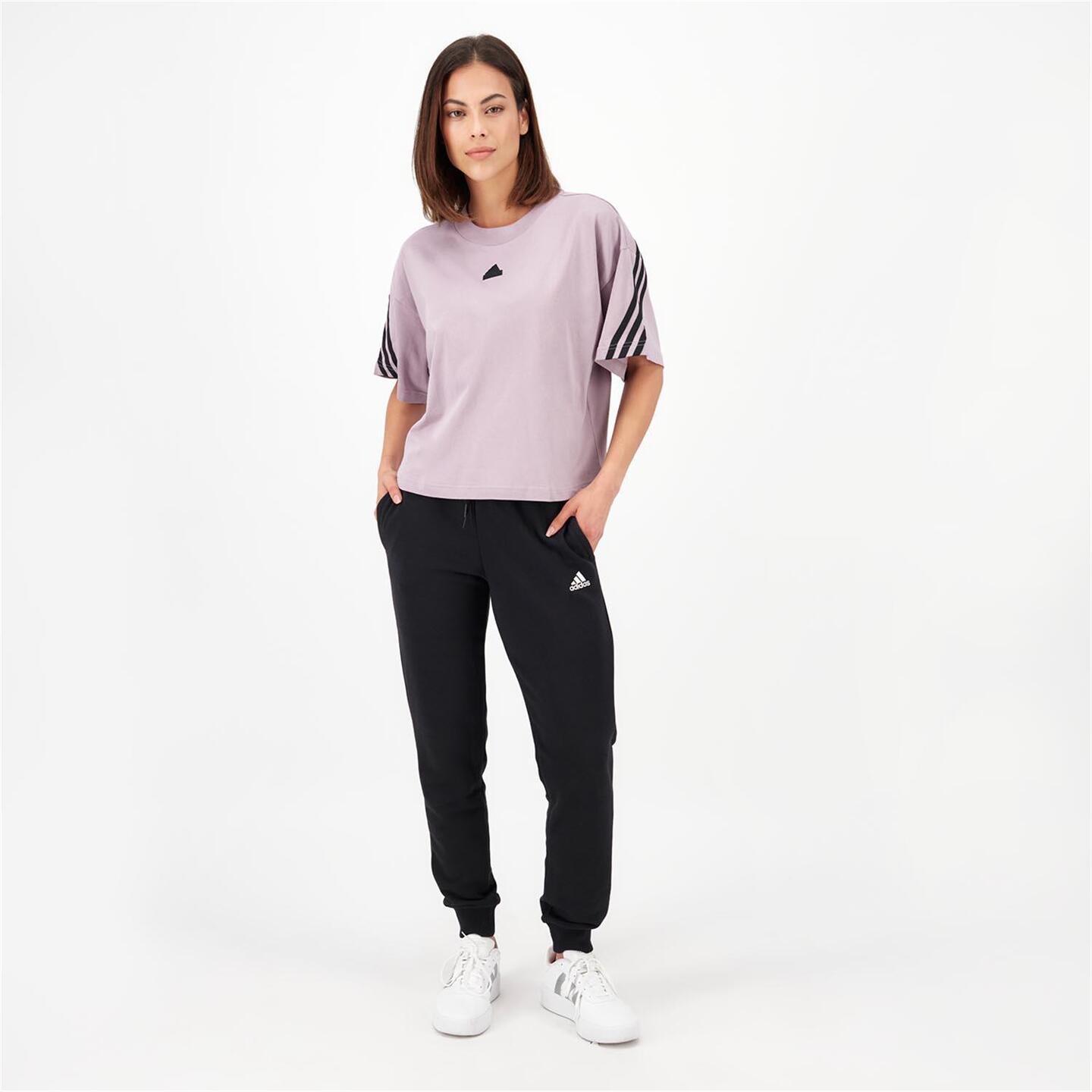 adidas 3 Stripes - morado - Camiseta Boxy Mujer