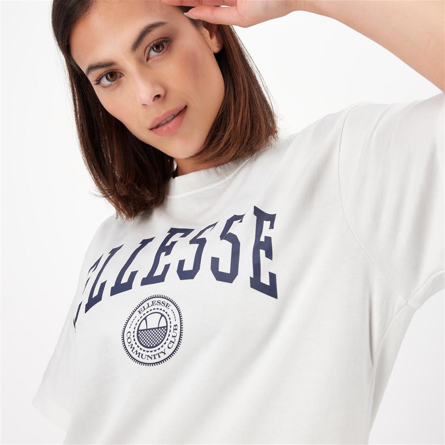 Ellesse Varsity Logo - blanco - T-shirt Oversize Mulher