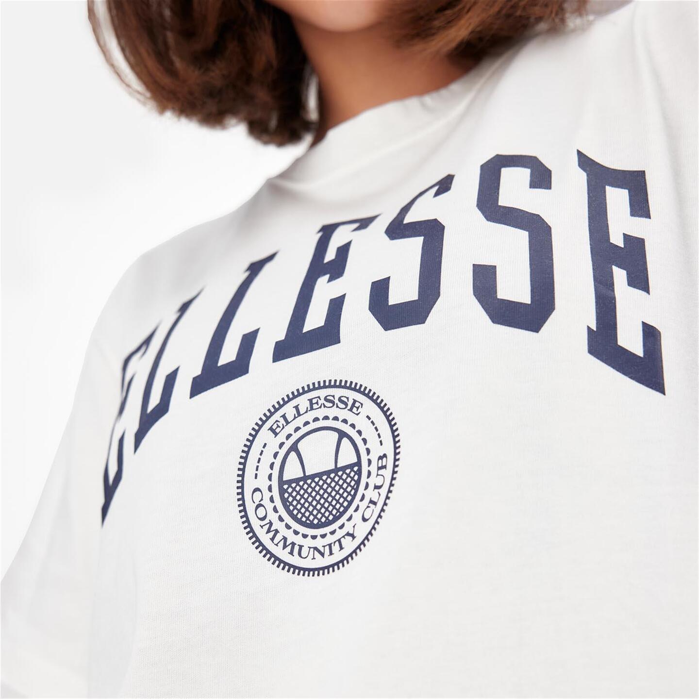 Ellesse Varsity Logo - blanco - T-shirt Oversize Mulher