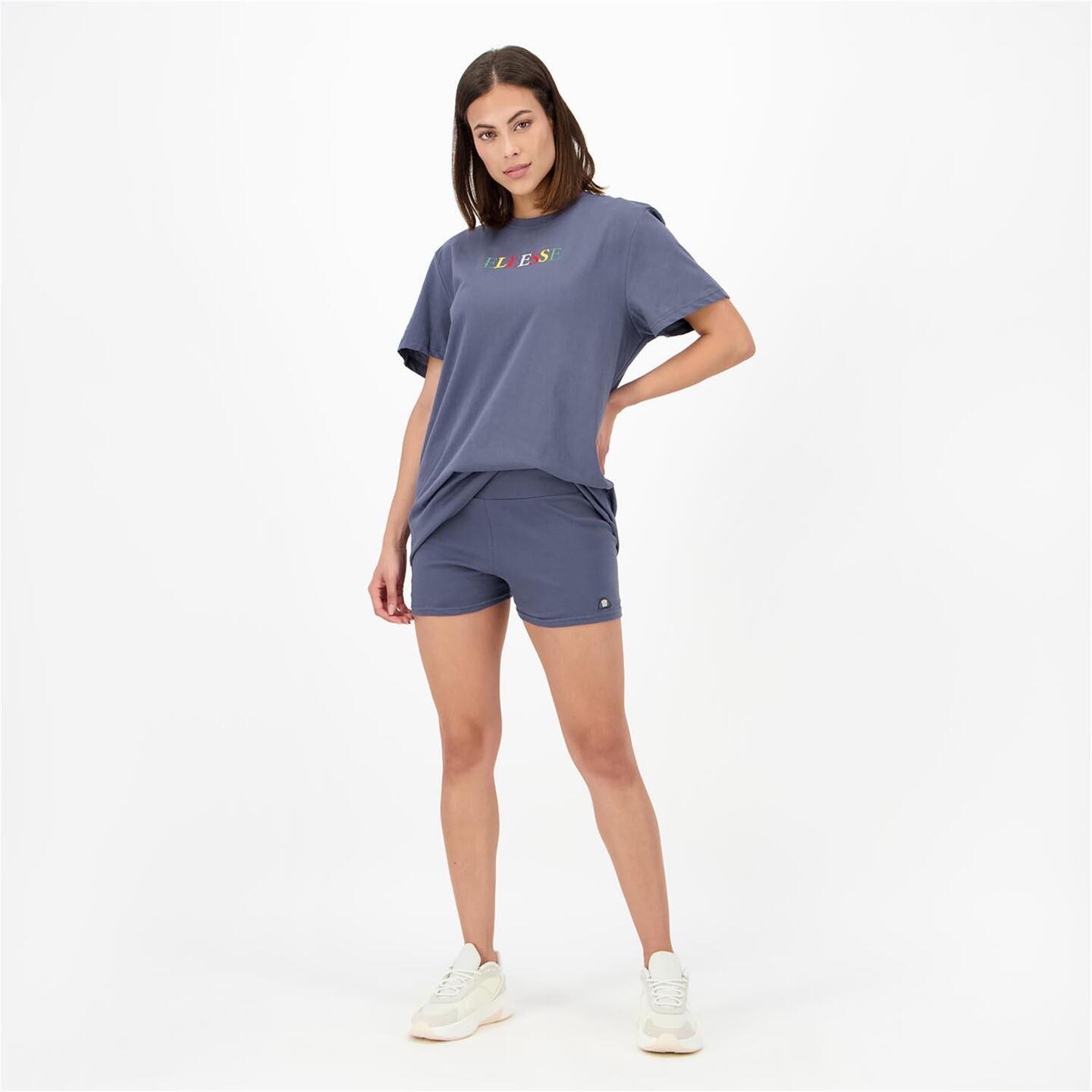 Ellesse Logo Colores - azul - T-shirt Oversize Mulher