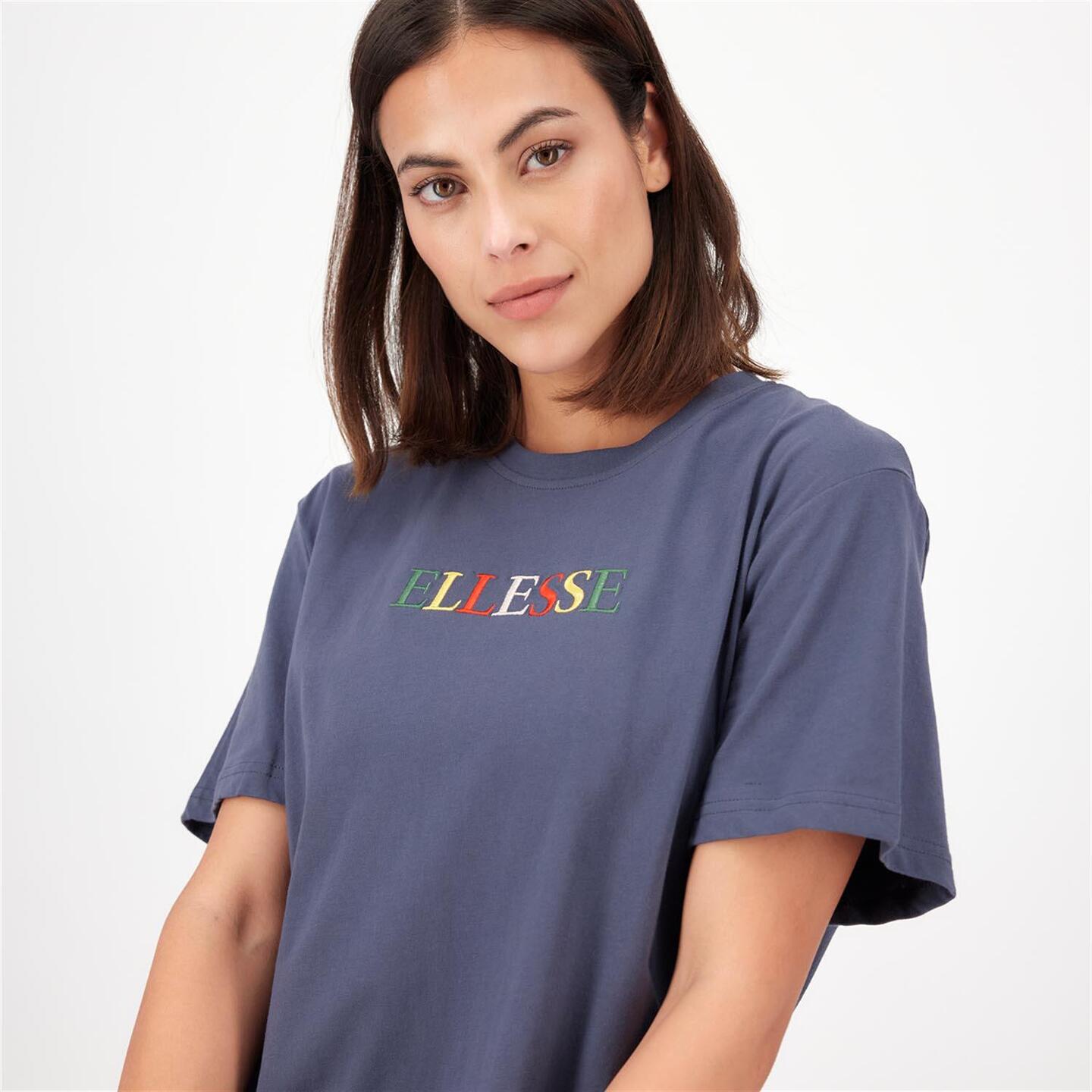 Ellesse Logo Colores - azul - T-shirt Oversize Mulher