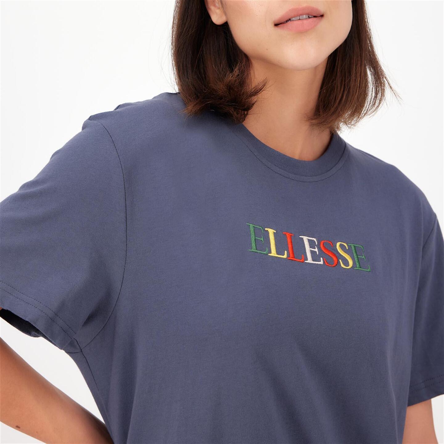 Ellesse Logo Colores - azul - T-shirt Oversize Mulher