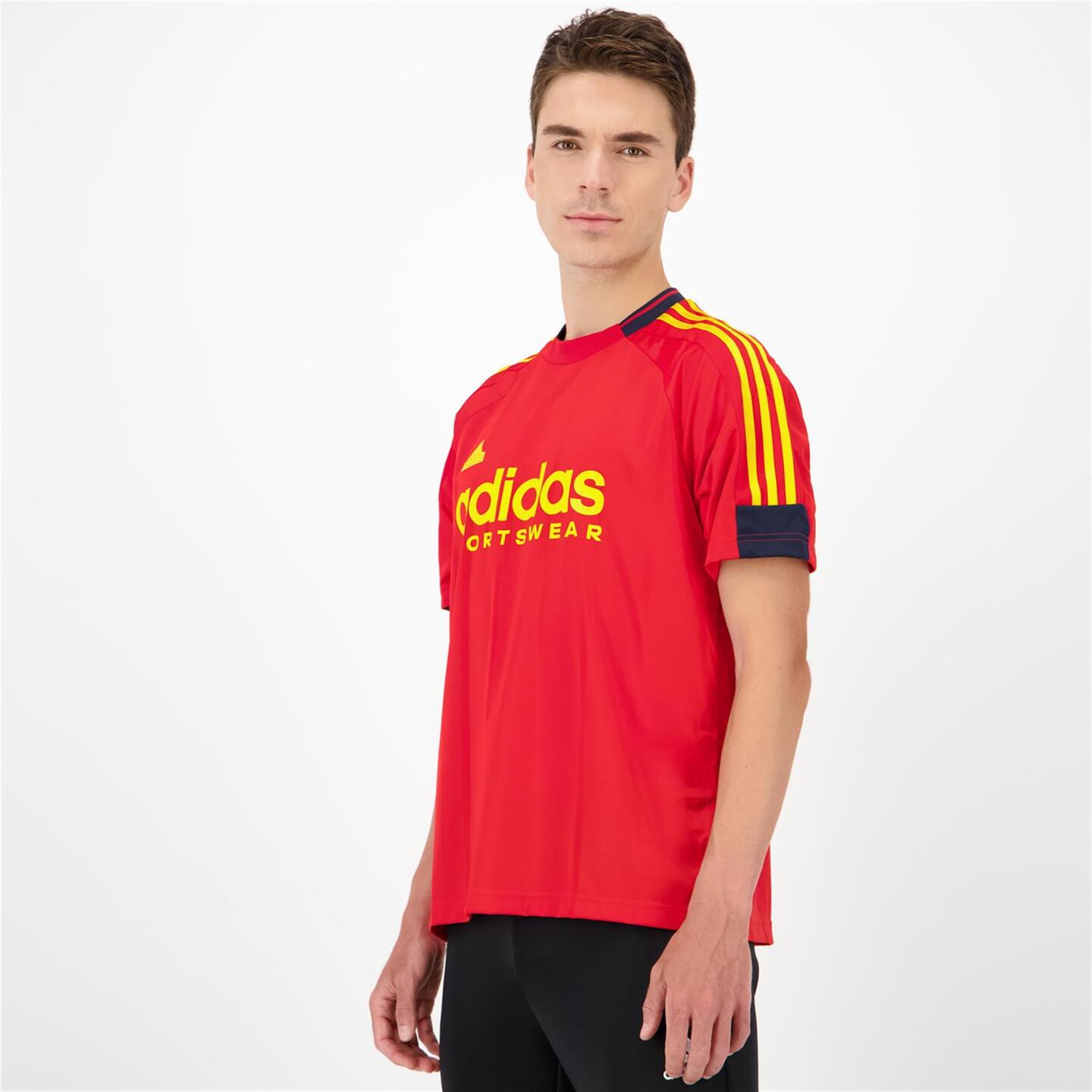 Camisetas adidas hombre rojas online