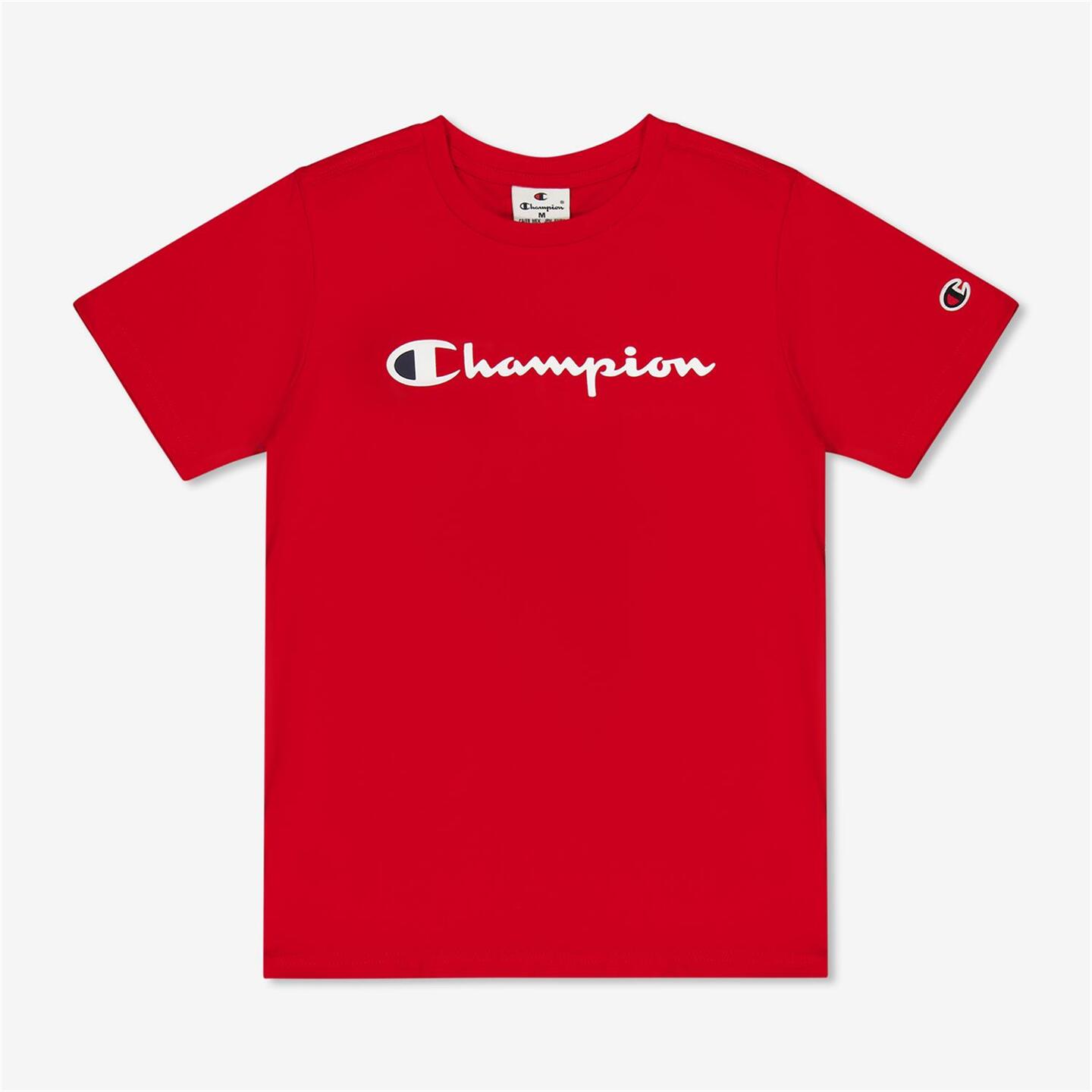 Champion Linear - rojo - T-shirt Algodão Rapaz