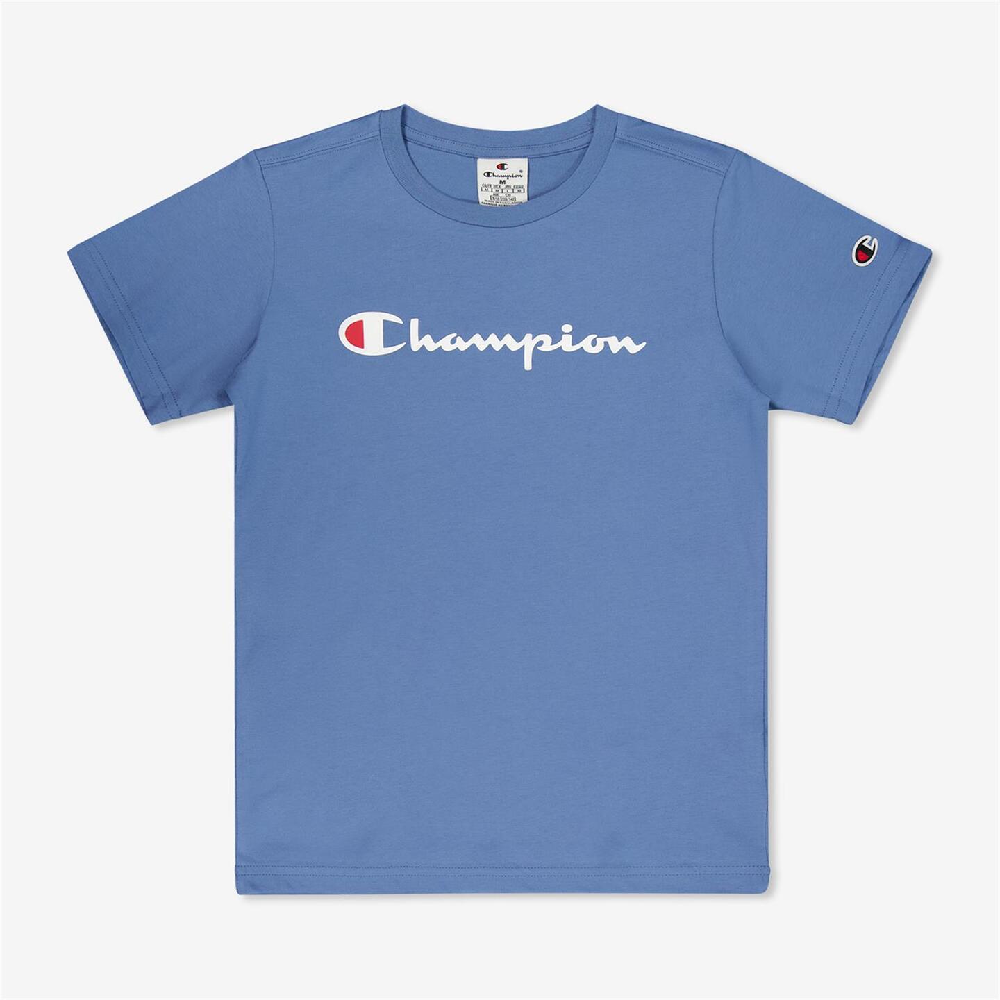 Champion Linear - azul - Camiseta Algodón Niño