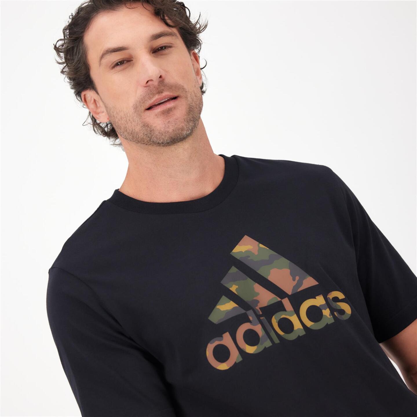 adidas Camo Biglogo - negro - Camiseta Algodón Hombre