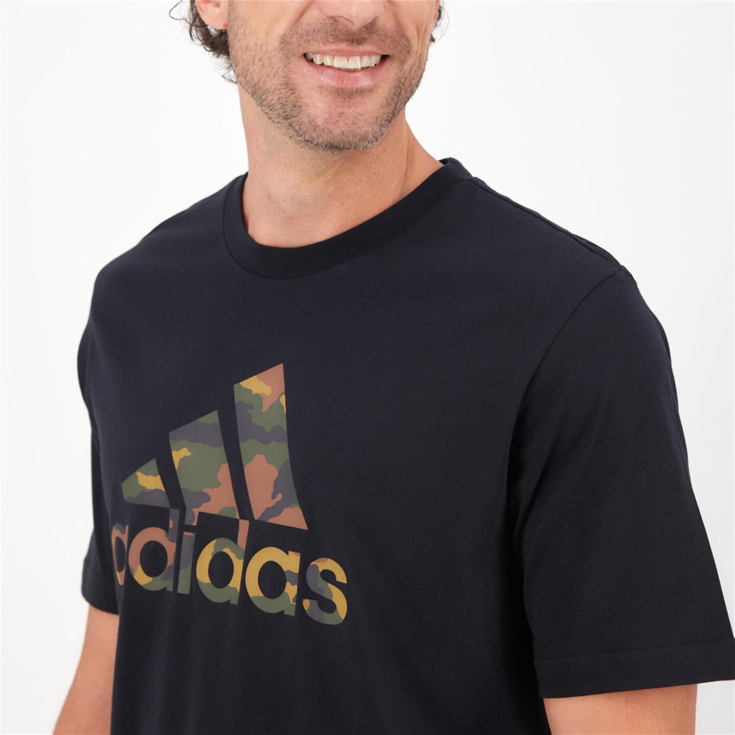 adidas Camo Biglogo - negro - Camiseta Algodón Hombre