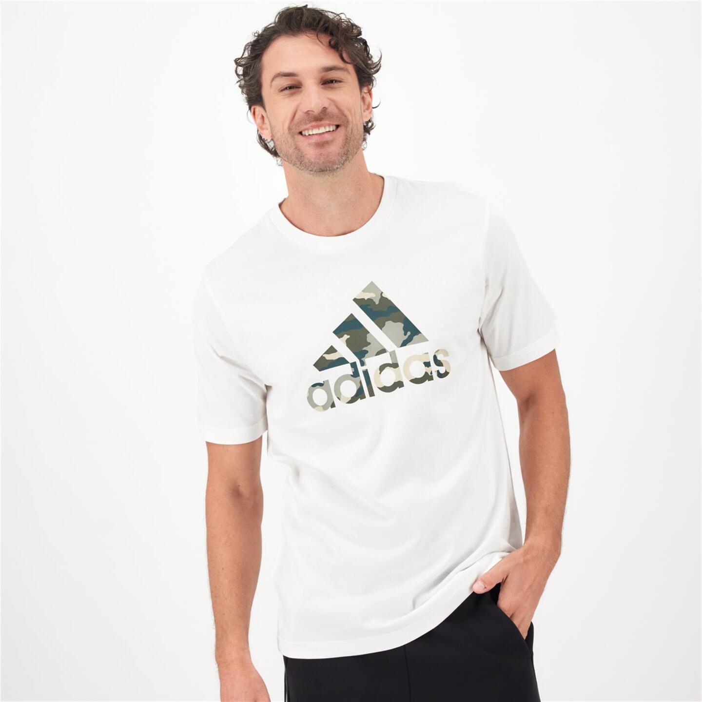 adidas Camo Biglogo - blanco - Camiseta Algodón Hombre