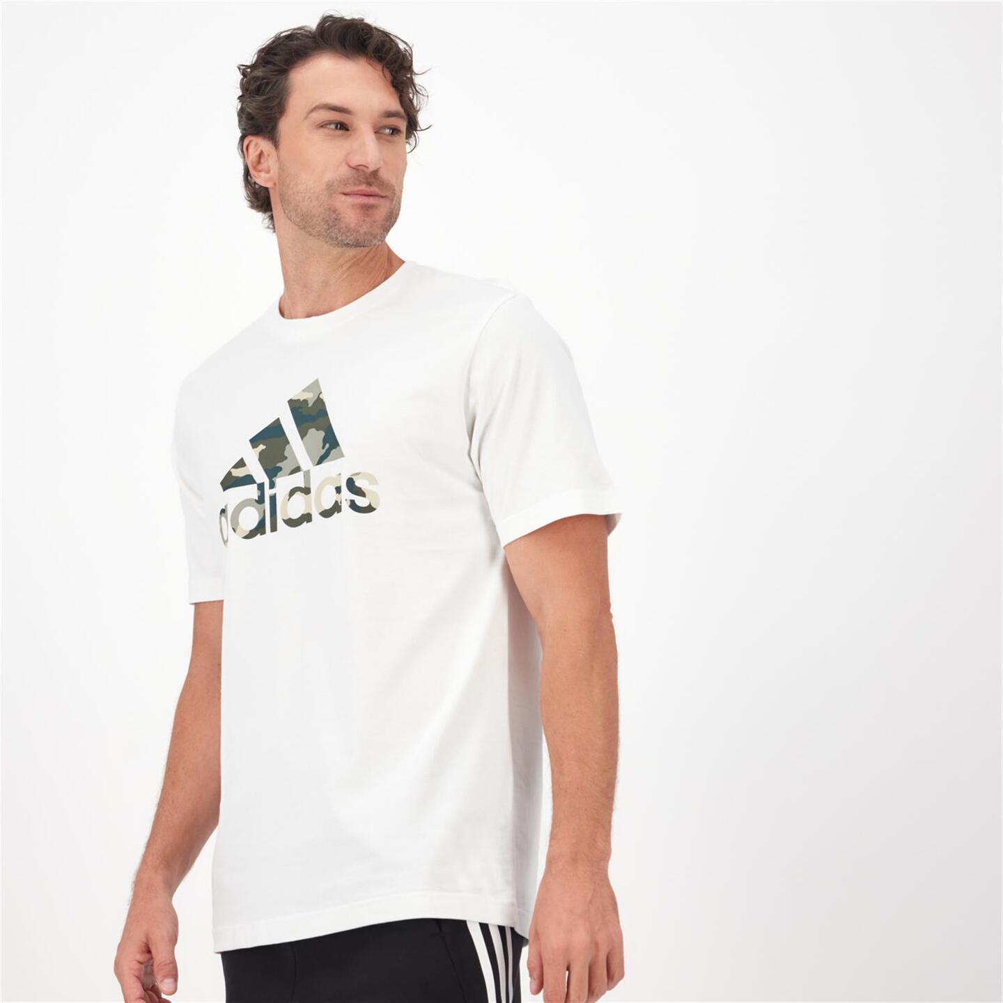 adidas Camo Biglogo - blanco - Camiseta Algodón Hombre