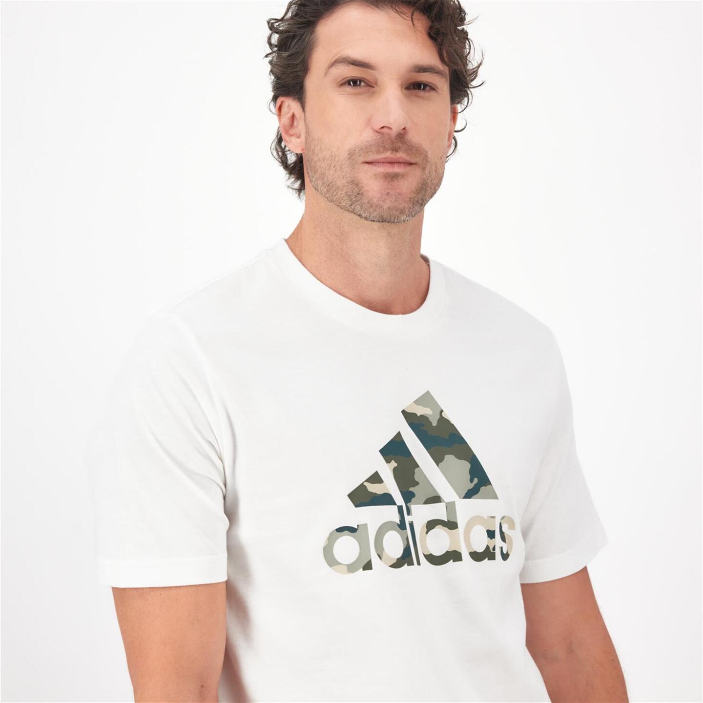 adidas Camo Biglogo - blanco - Camiseta Algodón Hombre