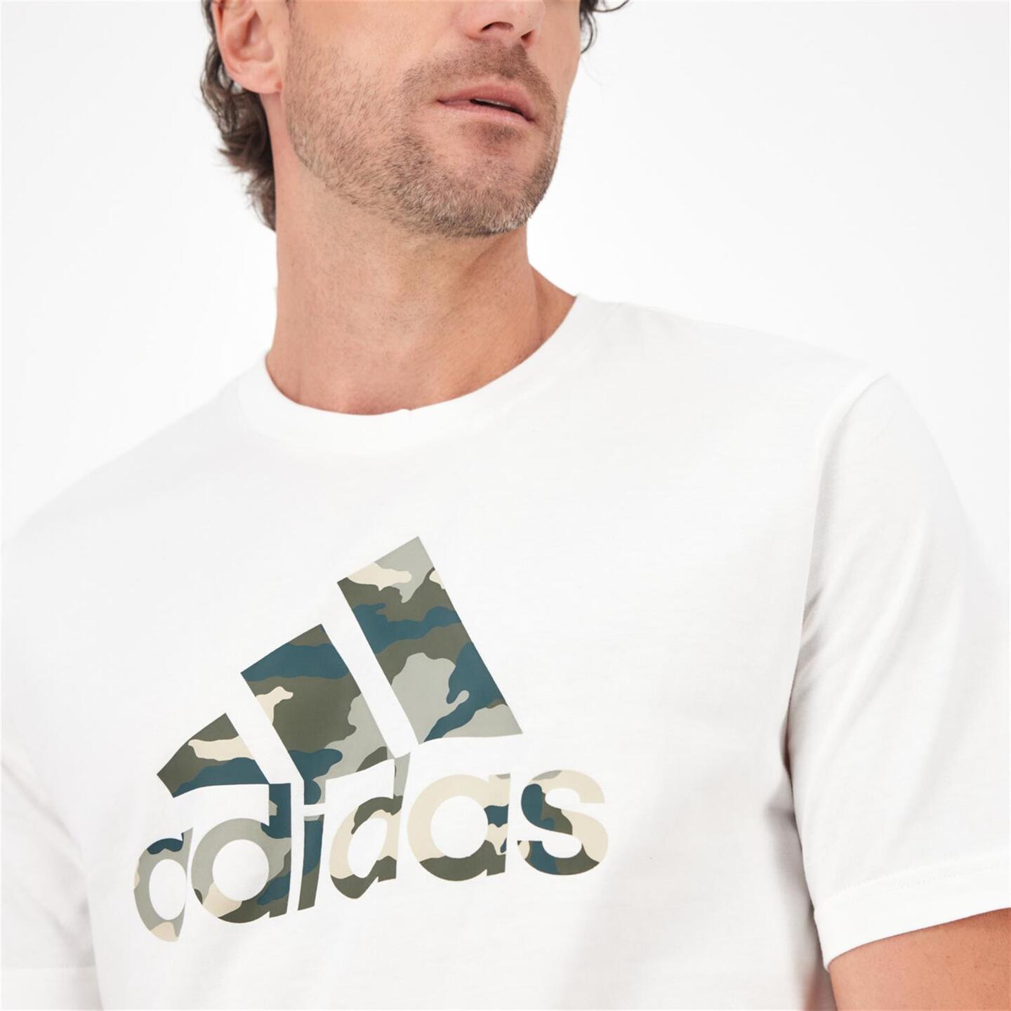 adidas Camo Biglogo - blanco - Camiseta Algodón Hombre