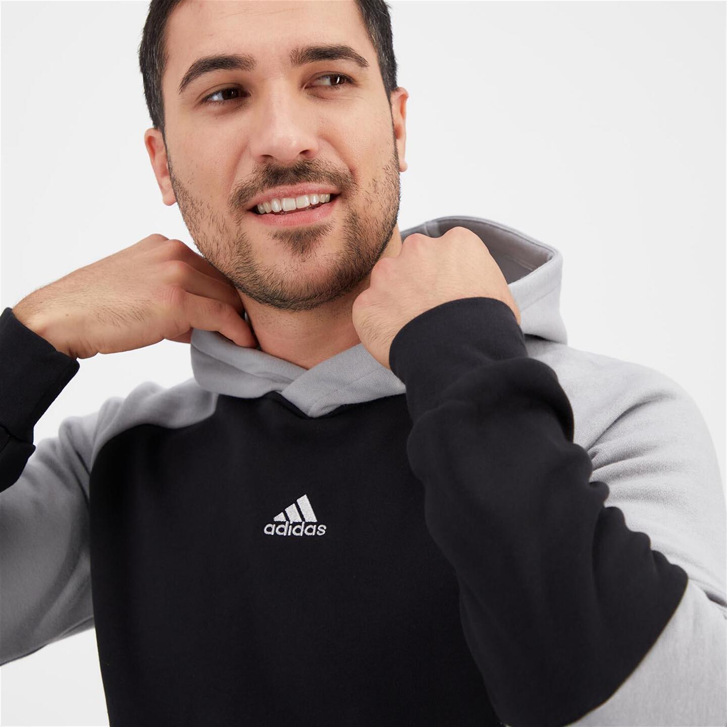 adidas Block - negro - Sudadera Capucha Hombre