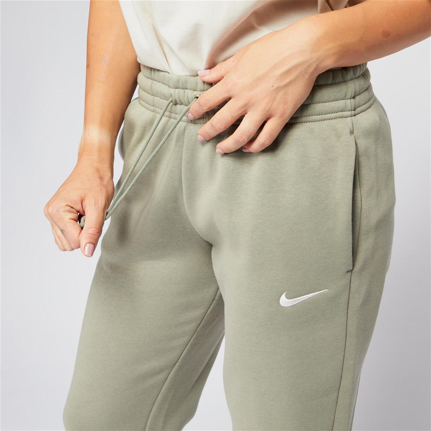 Pantalón Chándal Nike - verde - Pantalón Puño Mujer