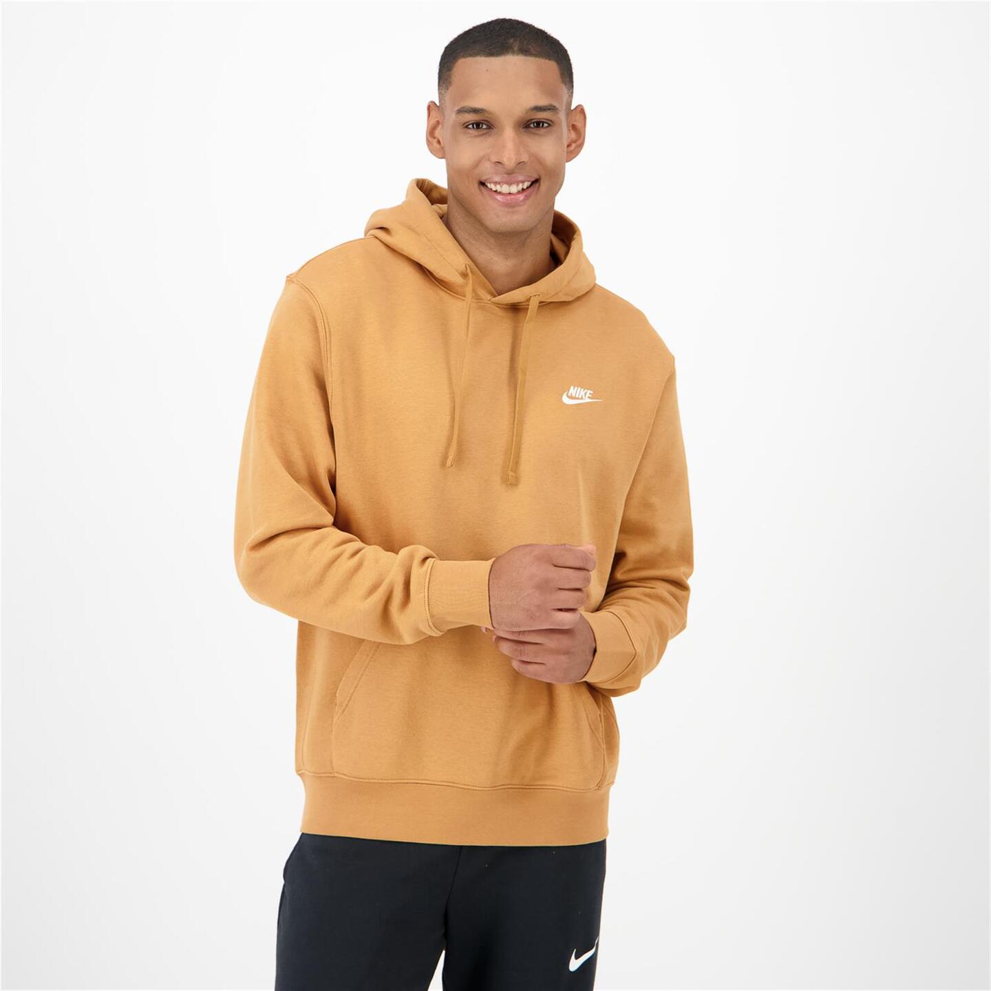 Nike Club - marron - Sweatshirt Capuz Homem