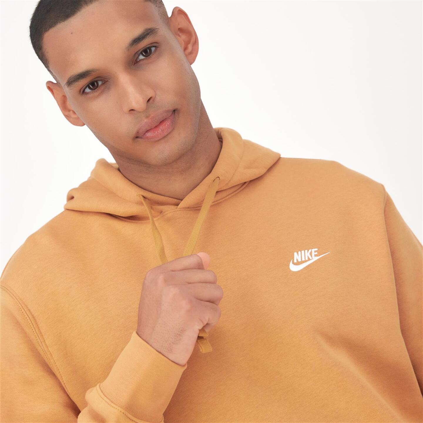 Nike Club - marron - Sweatshirt Capuz Homem