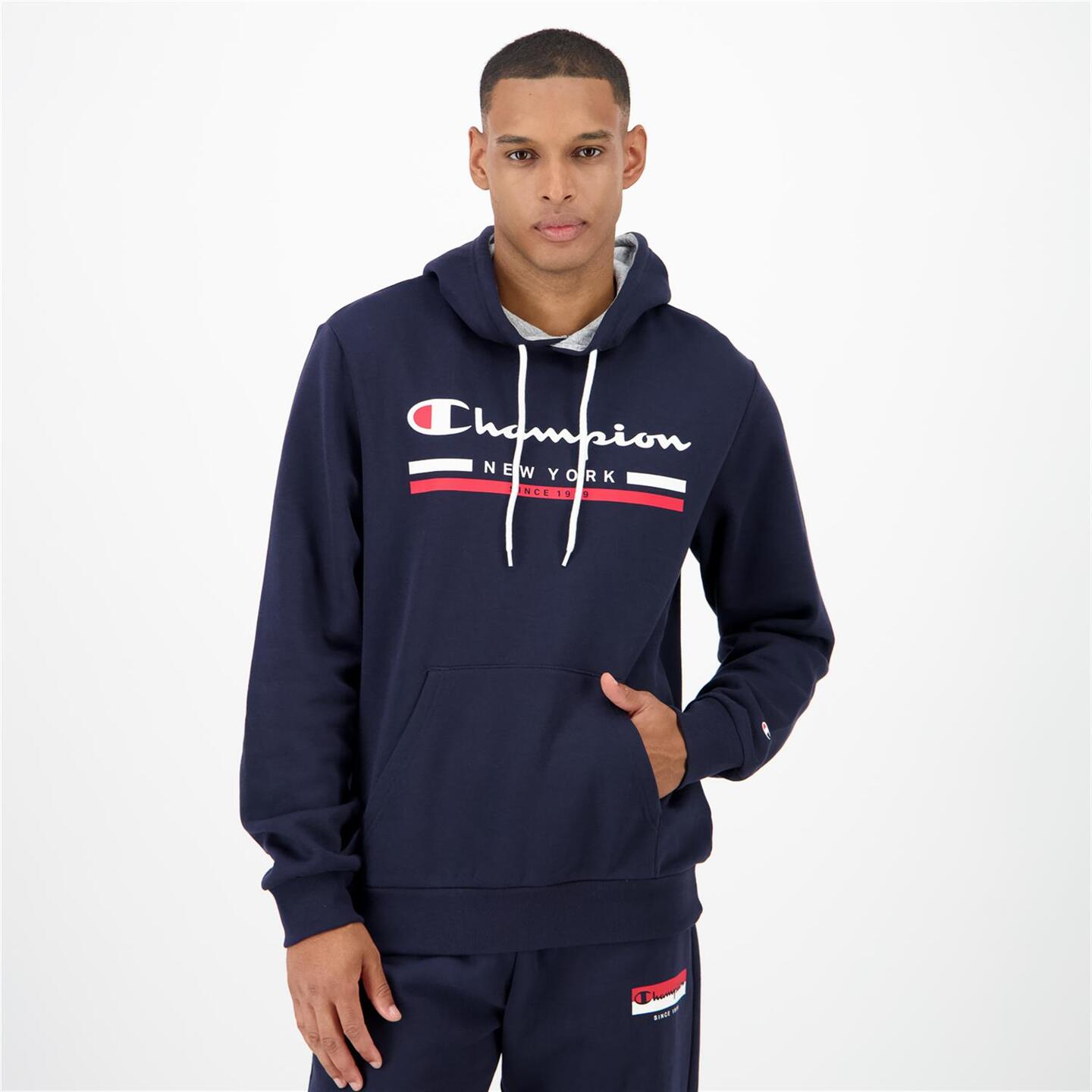 Champion Graphic Azul Sudadera Capucha Hombre Sprinter