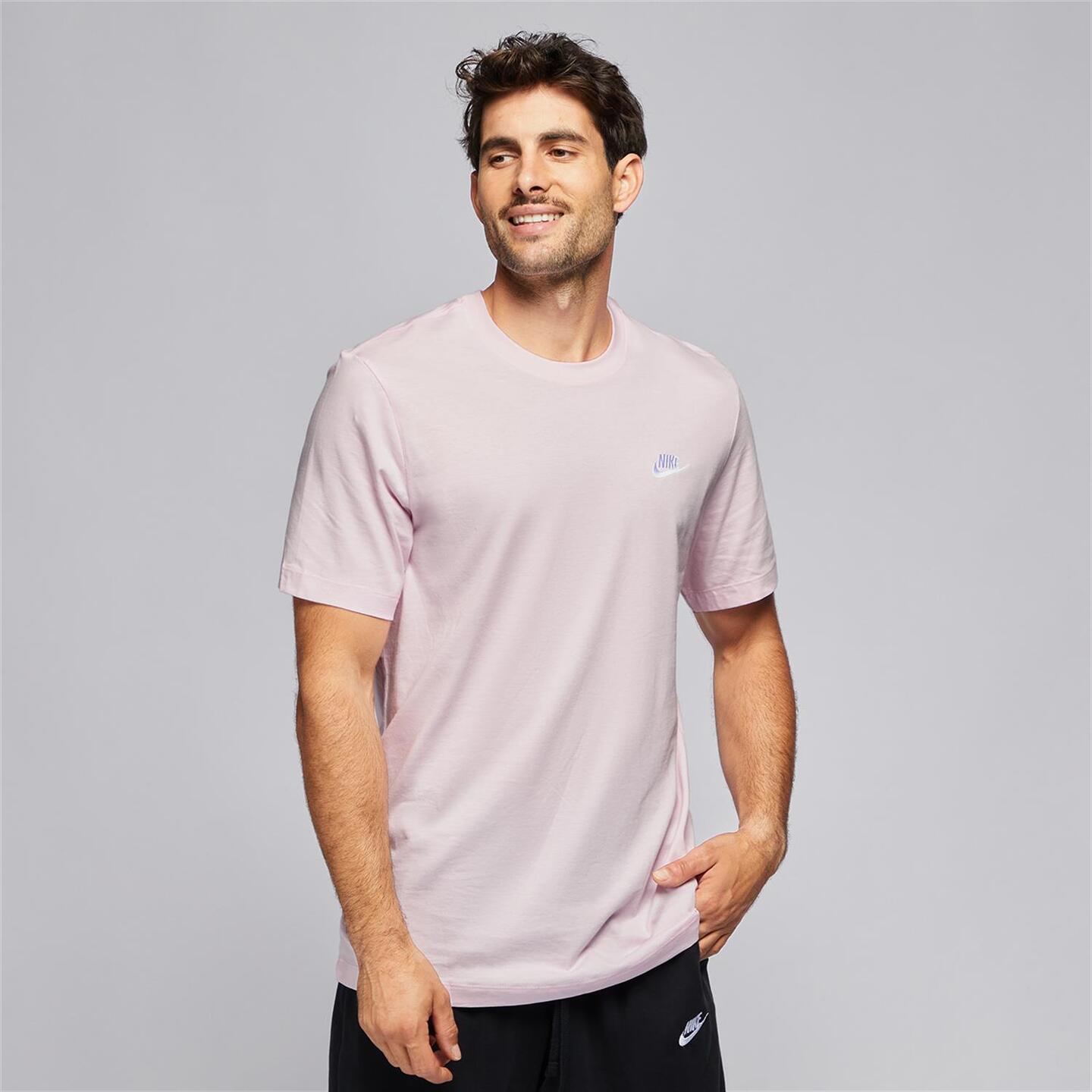 Nike Club - rosa - T-shirt Algodão Homem