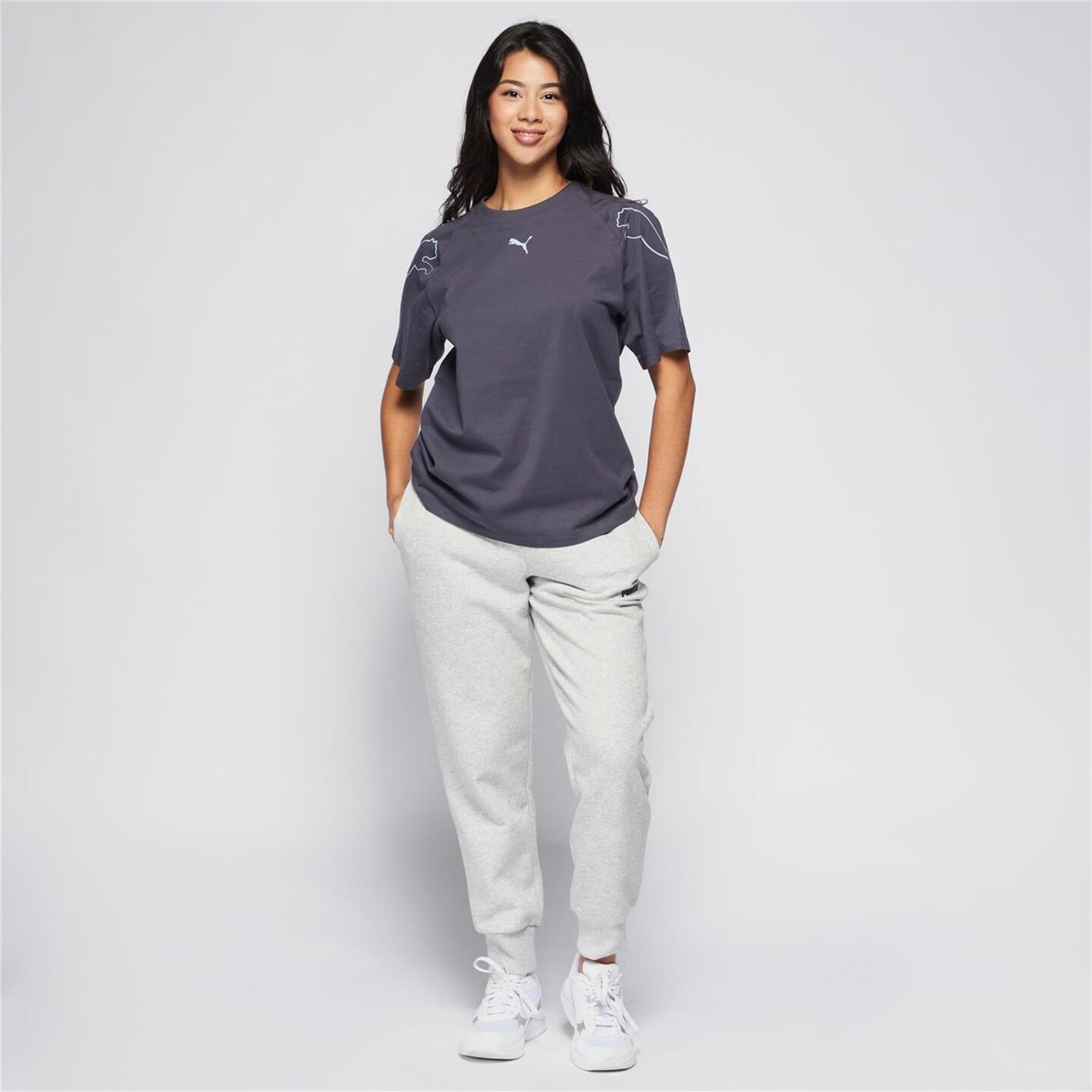 Camiseta Puma Gris Camiseta Algodon Mujer Sprinter