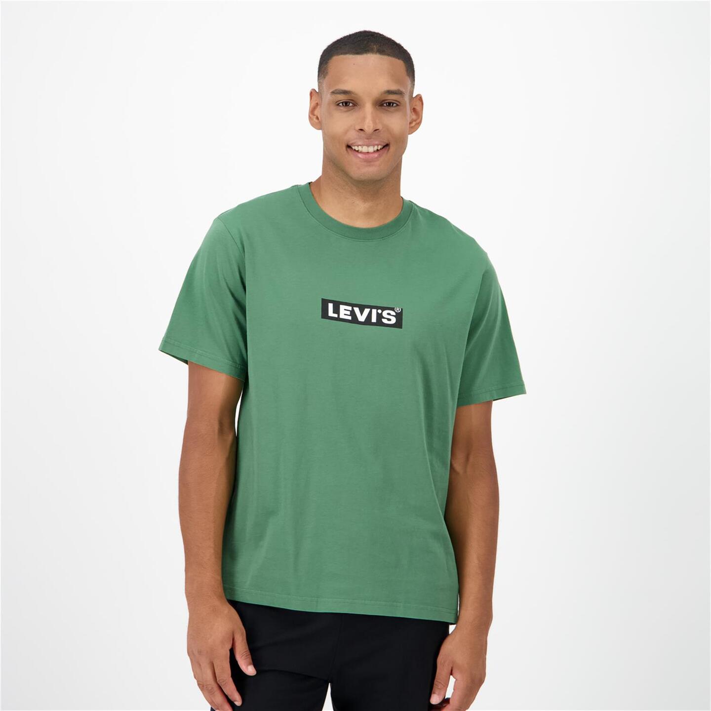 Levi's Boxtab - verde - Camiseta Algodón Hombre