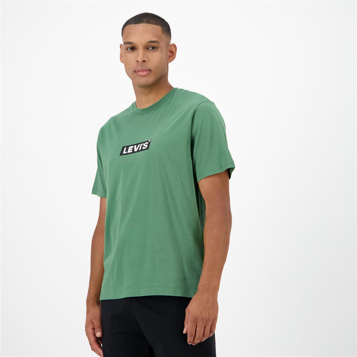 Levi's Boxtab - verde - Camiseta Algodón Hombre