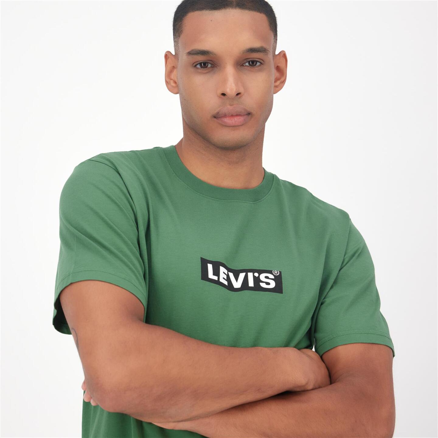 Levi's Boxtab - verde - Camiseta Algodón Hombre