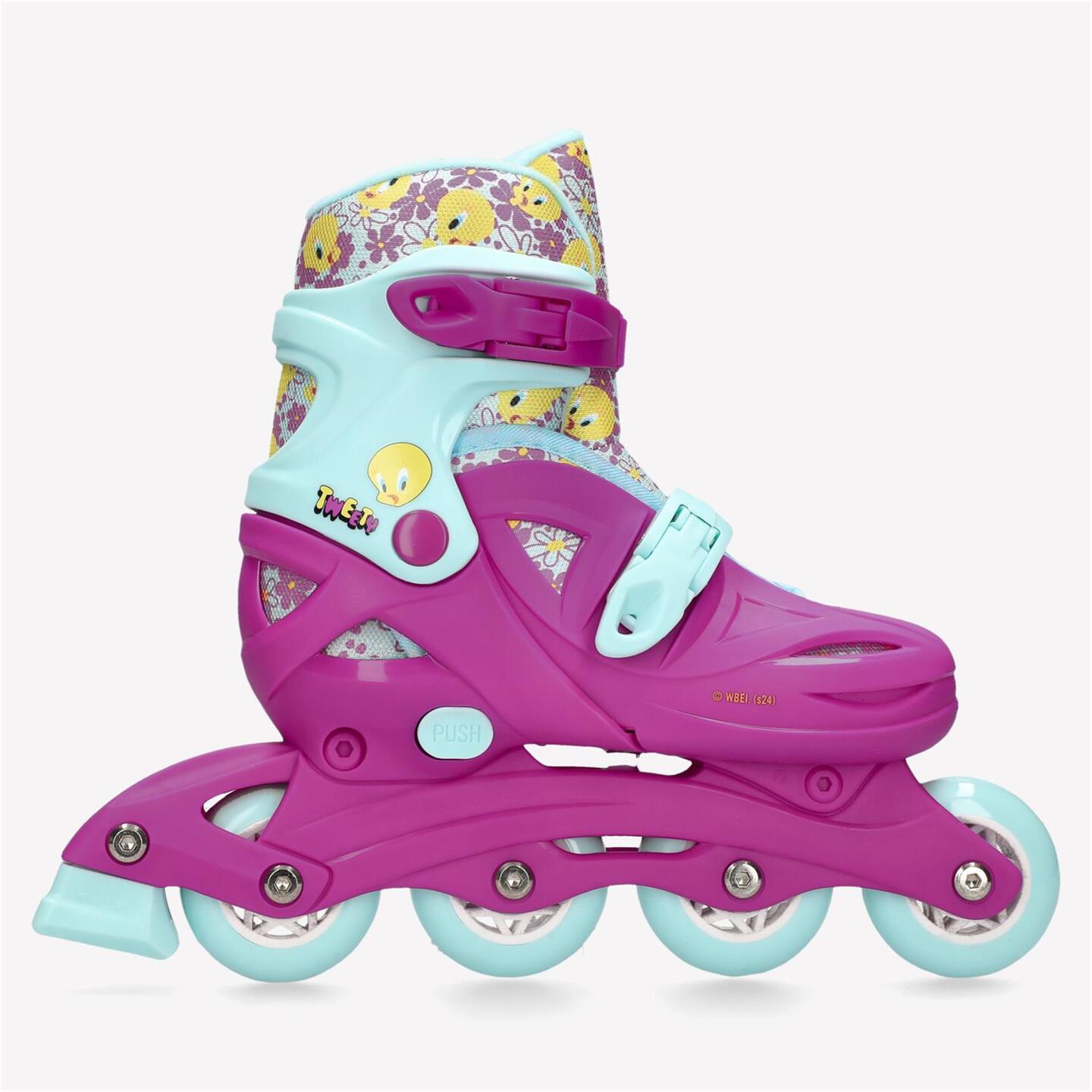 Patins Tweety - rosa - Patins em Linha Júnior Looney Tunes