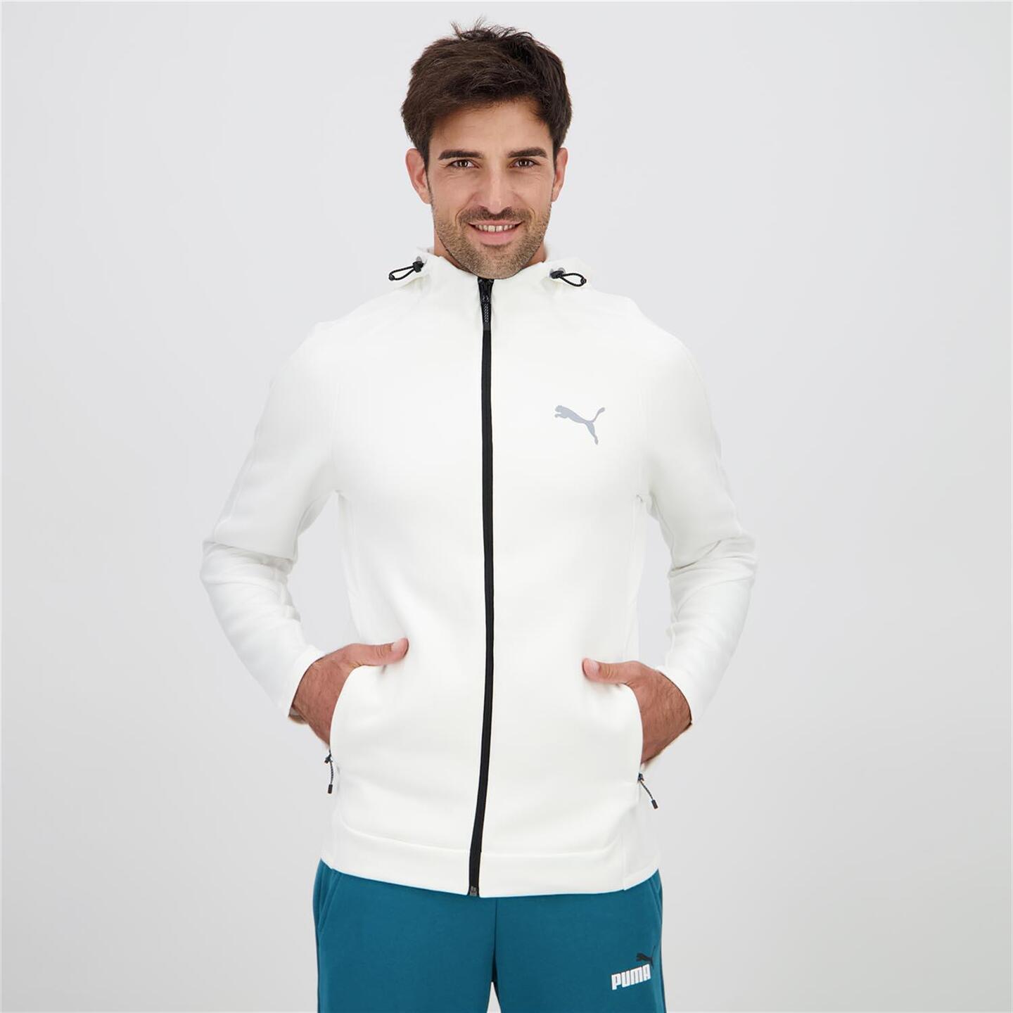 Puma Evo Blanco Sudadera Cremallera Hombre Sprinter